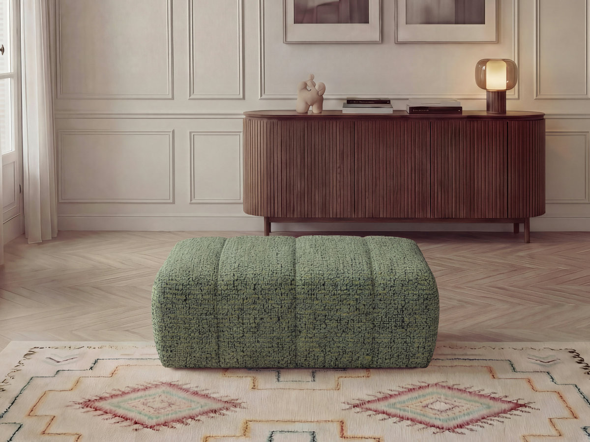 Bobochic Nesty Pouf Melange-Stoff Hellgrün