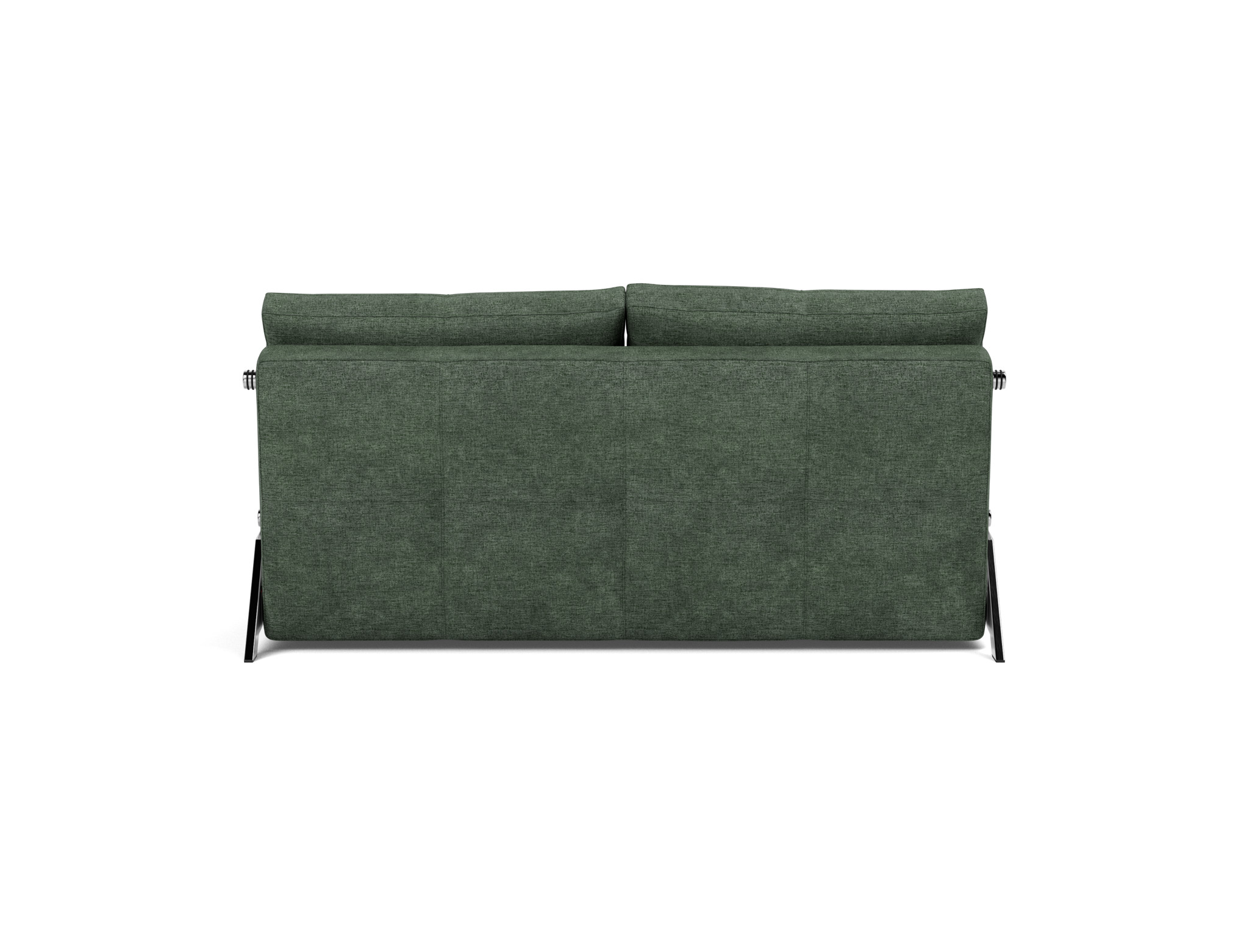 Schlafsofa Cubed 160 Flachgewebe Avella 281-Pine-Green Beine Chrom
