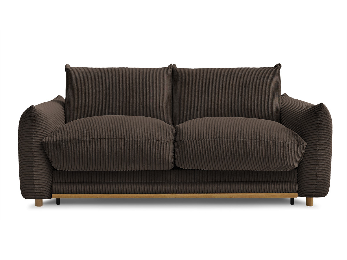 Bobochic Ernest Schlafsofa 3-Sitzer, Liegefläche 140 / 160 × 190 cm Cordsamt Braun, Liegefläche 140 × 190 cm