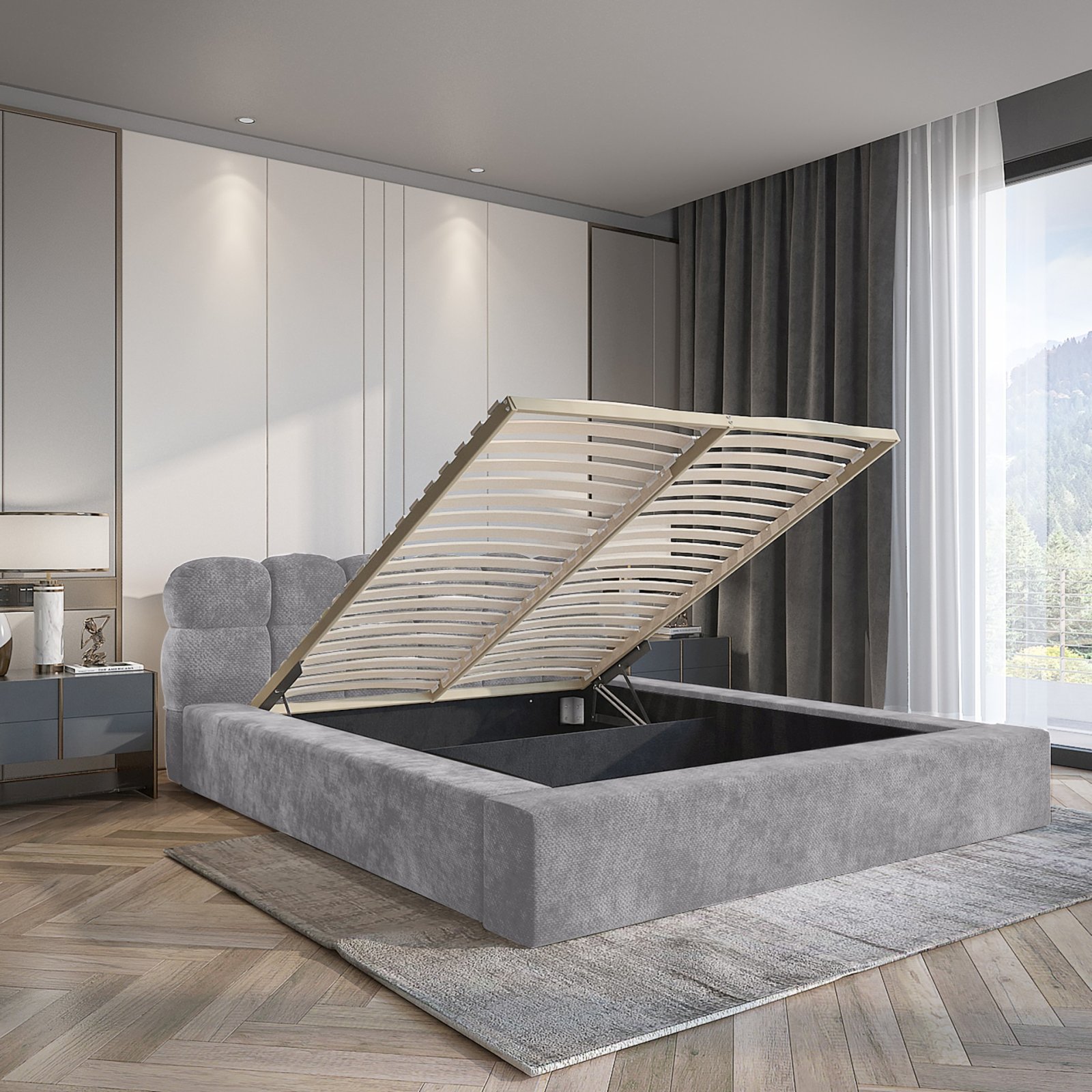 Polsterbett Vento-New Chenille 180x200 mit Holzrahmen Tender Way 85
