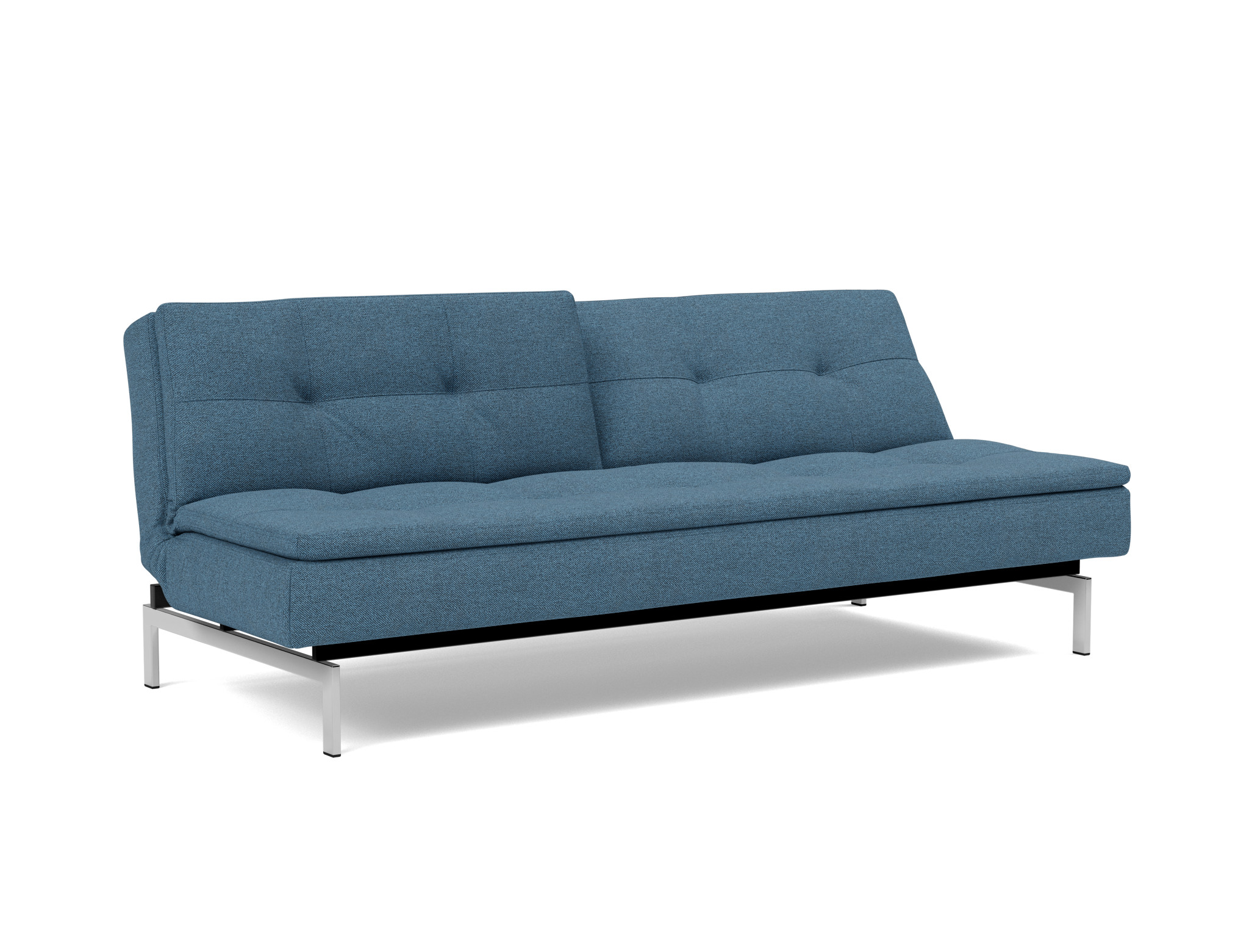 Schlafsofa Dublexo Strukturierter Stoff Weda 302-Weda-Blue Beine Chrom