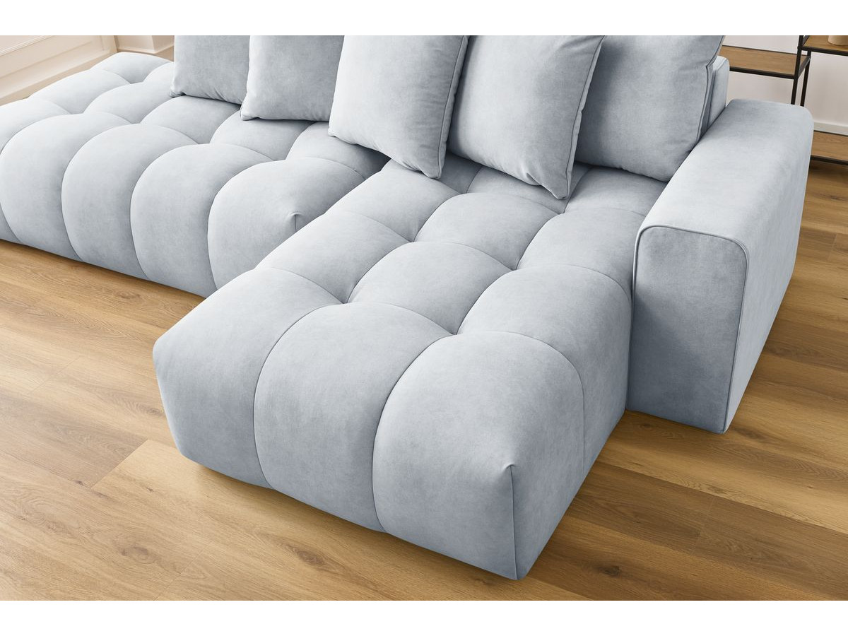 Bobochic Mont-blanc Ecksofa Samt Hellgrau Ecke rechts