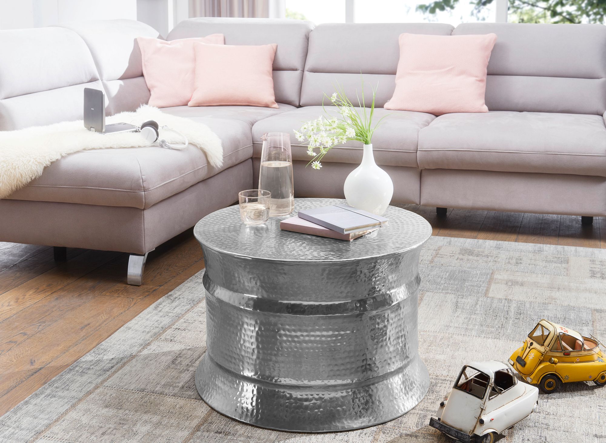 Couchtisch Rorvik Aluminium Silber Ø 62 × H 41 cm
