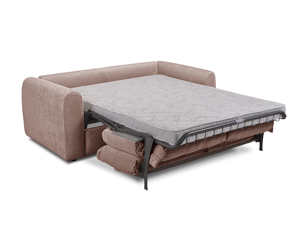 Bobochic Archi Schlafsofa 3-Sitzer Cordsamt Rosa, Liegefläche 160 × 190 cm