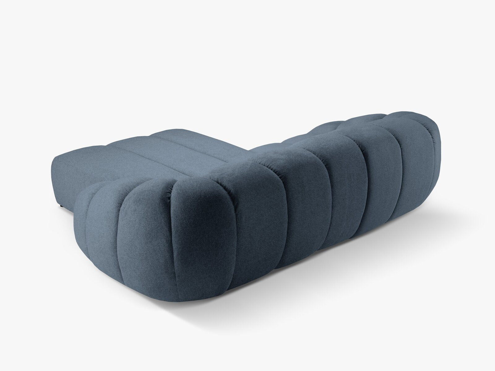 Micadoni Ecksofa Diana 3-Sitzer Rechts Strukturierter Samt Bubble Jeansblau