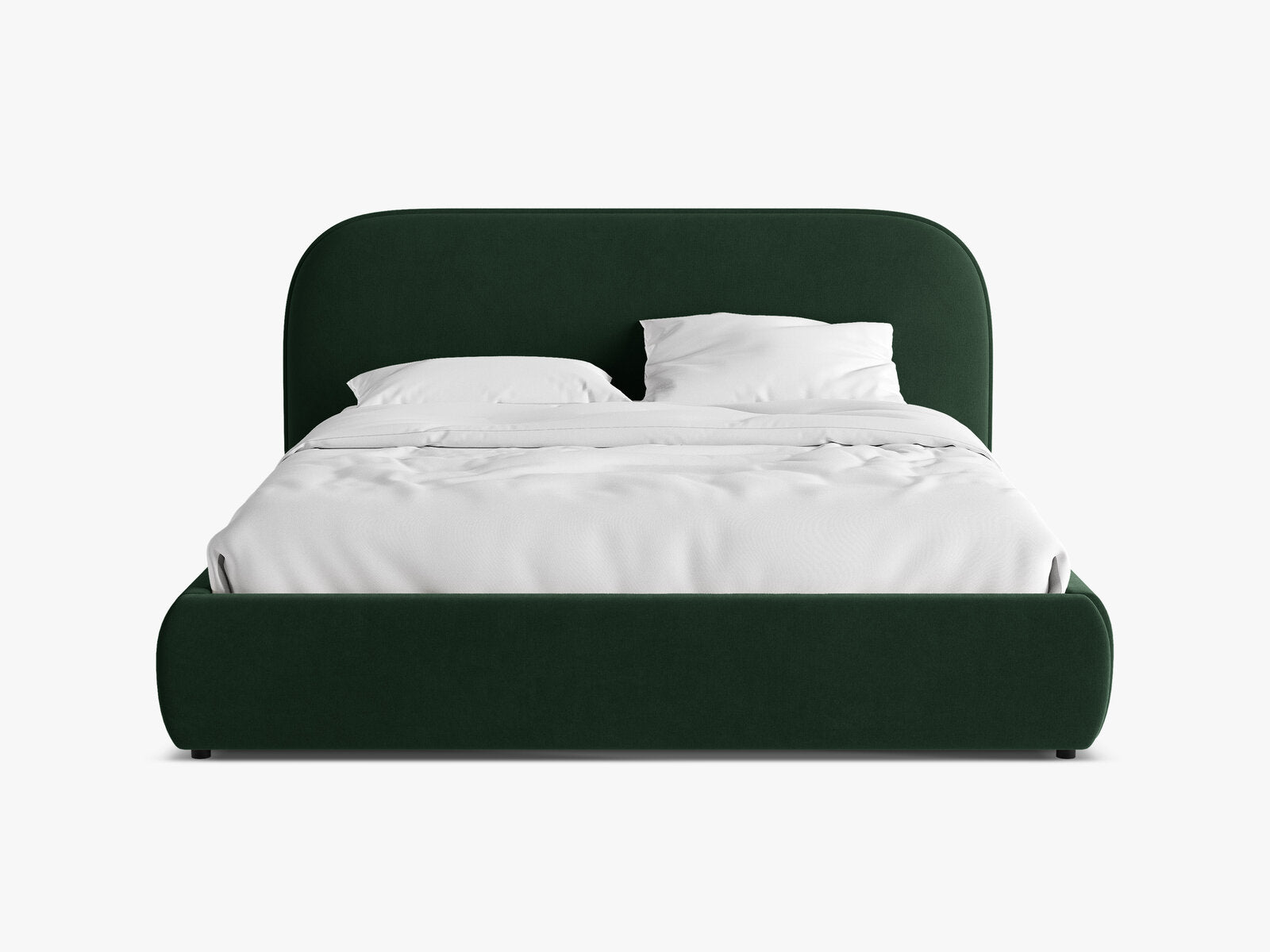 Micadoni Murada Bett mit Kopfteil Samt Salvador Flaschengrün 140x200