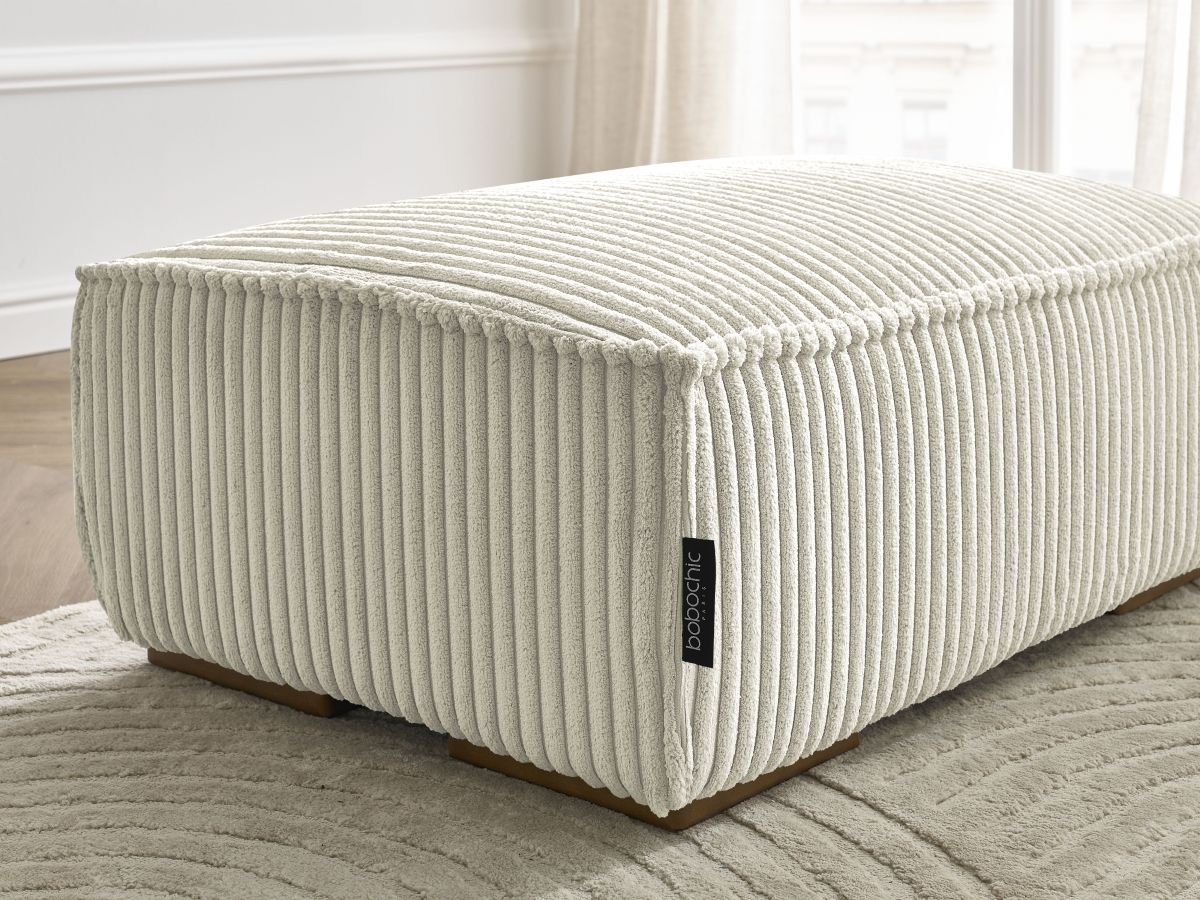 Bobochic Chelsea Pouf Breitcord weich Beige