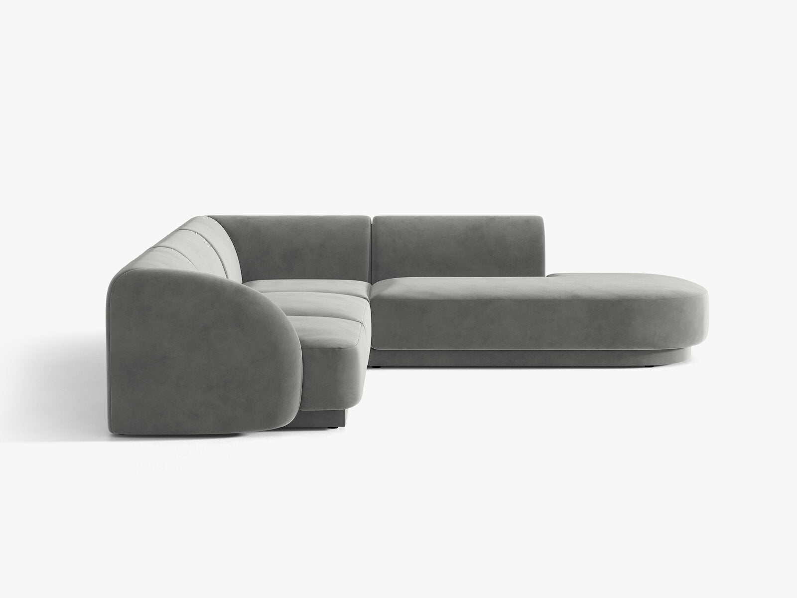 Micadoni Ecksofa Miley 6-Sitzer Rechts Samt Venus Hellgrau