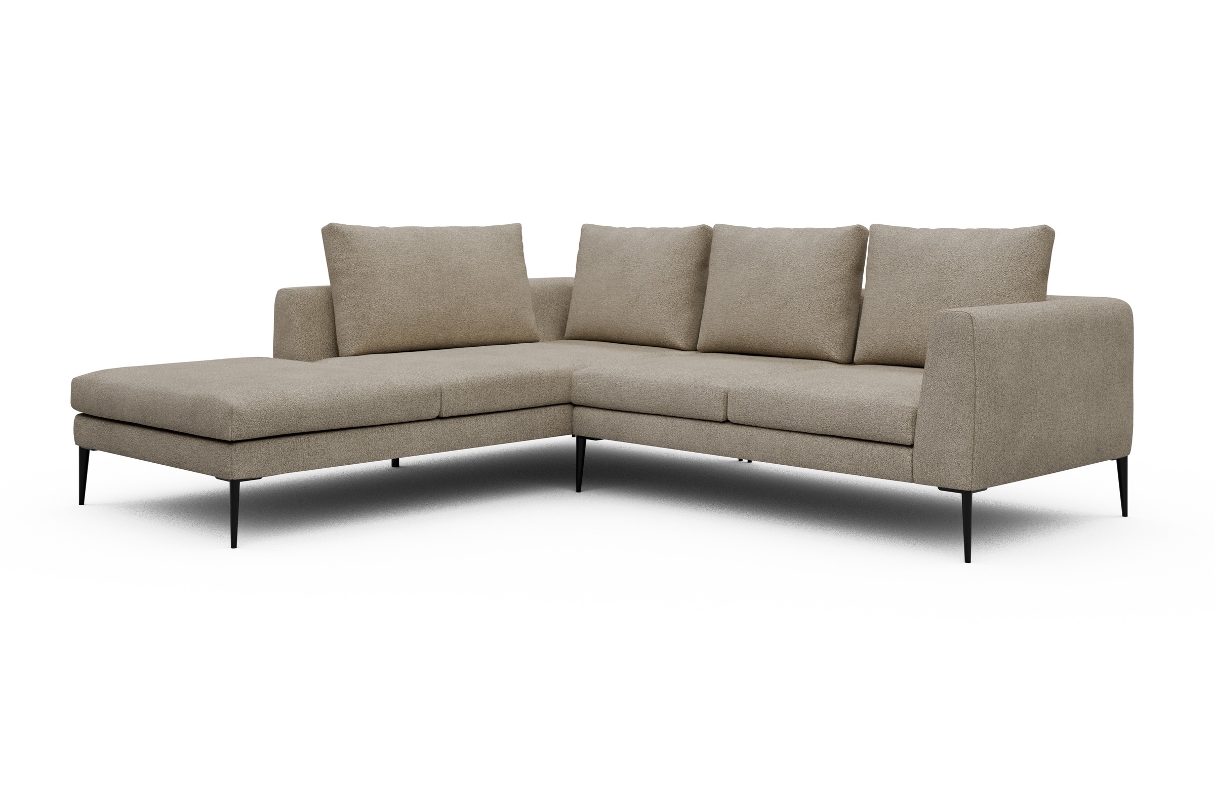 Ecksofa Paul Relax-Ecke links mit 2-Sitzer Boucle-Beige