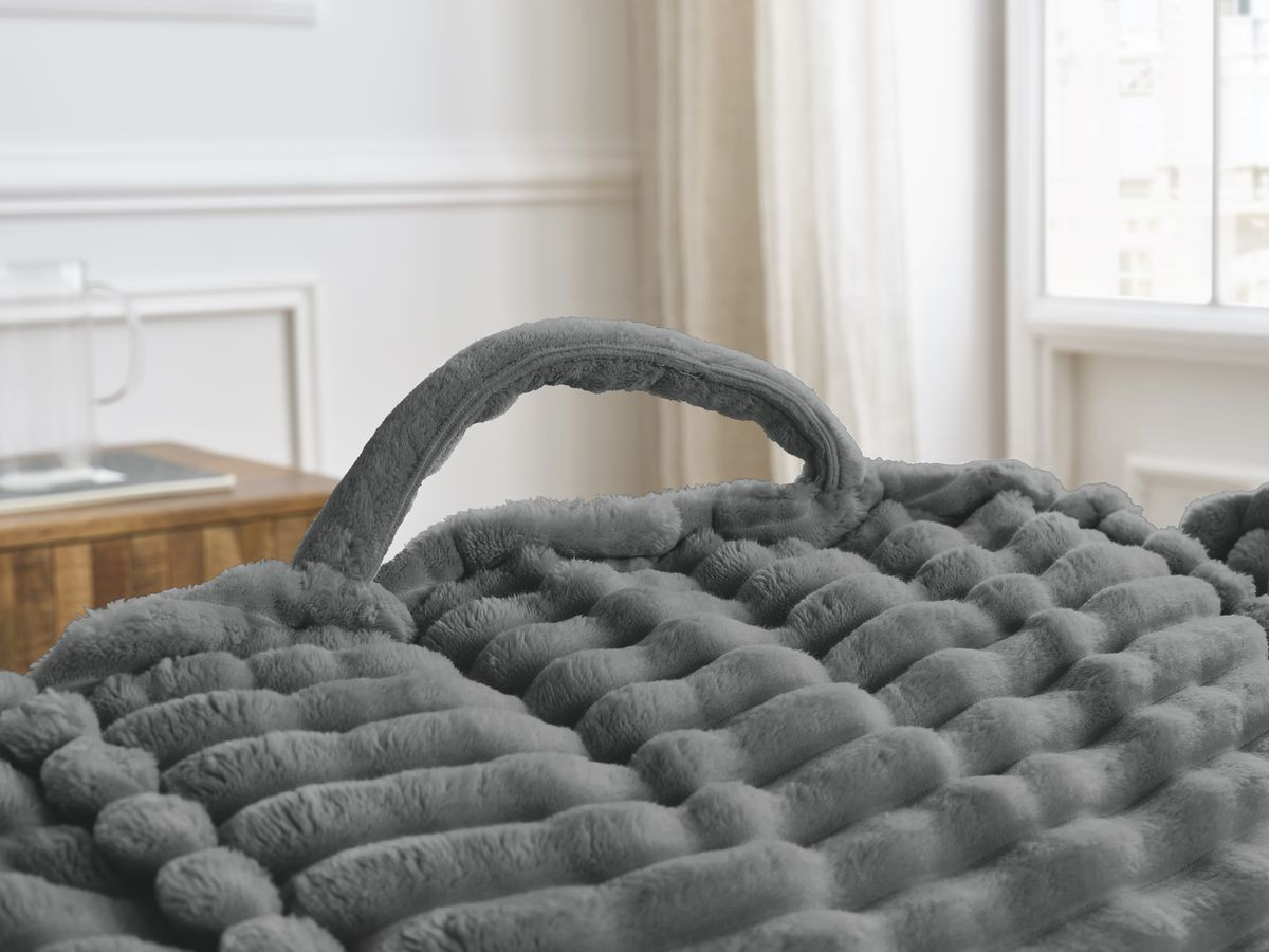 Bobochic Socrate Pouf Breitcord weich Dunkelgrau
