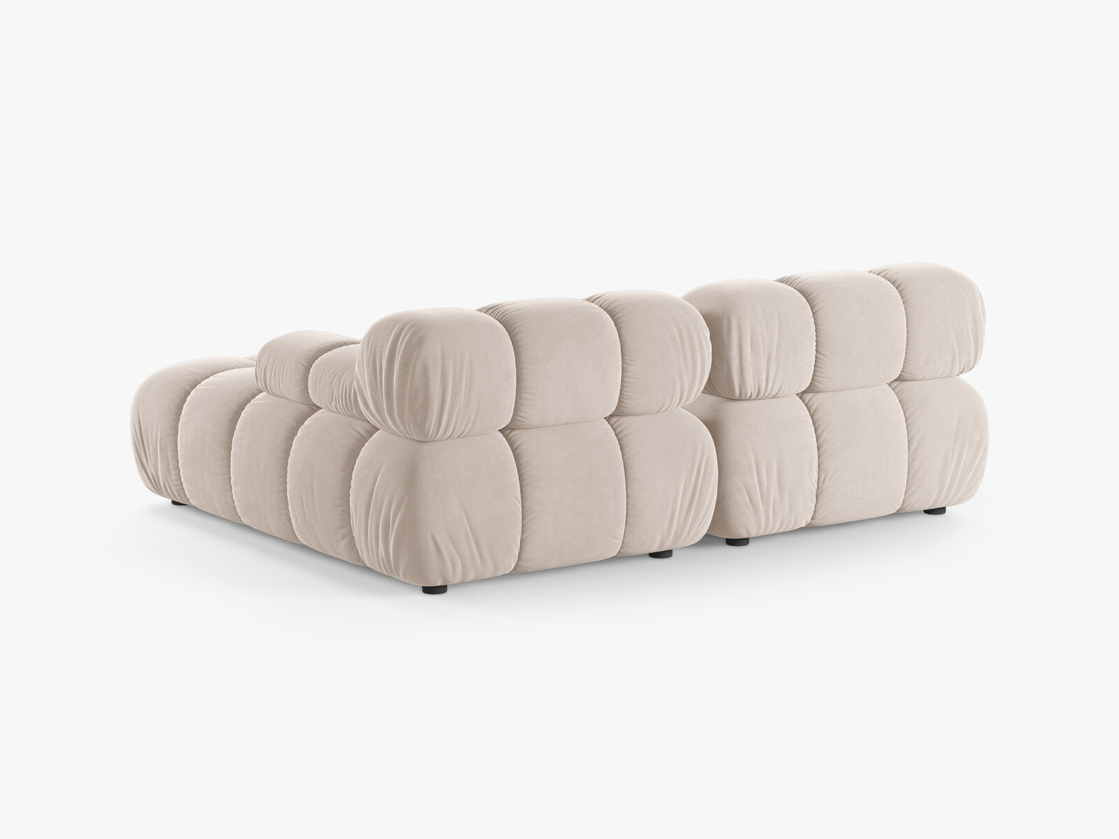 Micadoni Modulares Ecksofa Bellis 3-Sitzer Rechts Samt Venus Helles Beige