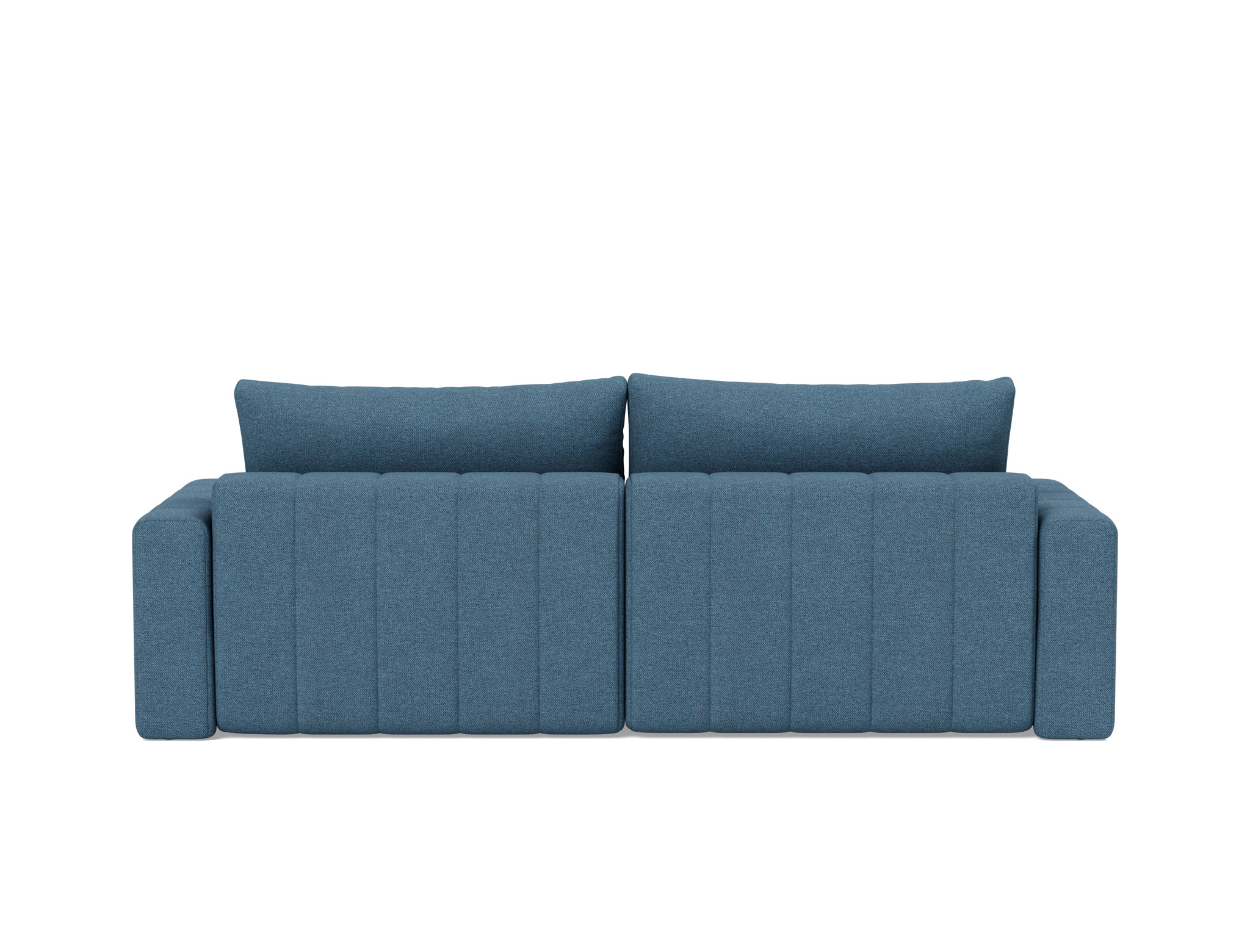 Schlafsofa Akello mit Chaiselongue und Armlehnen Strukturierter Stoff Weda 302-Weda-Blue