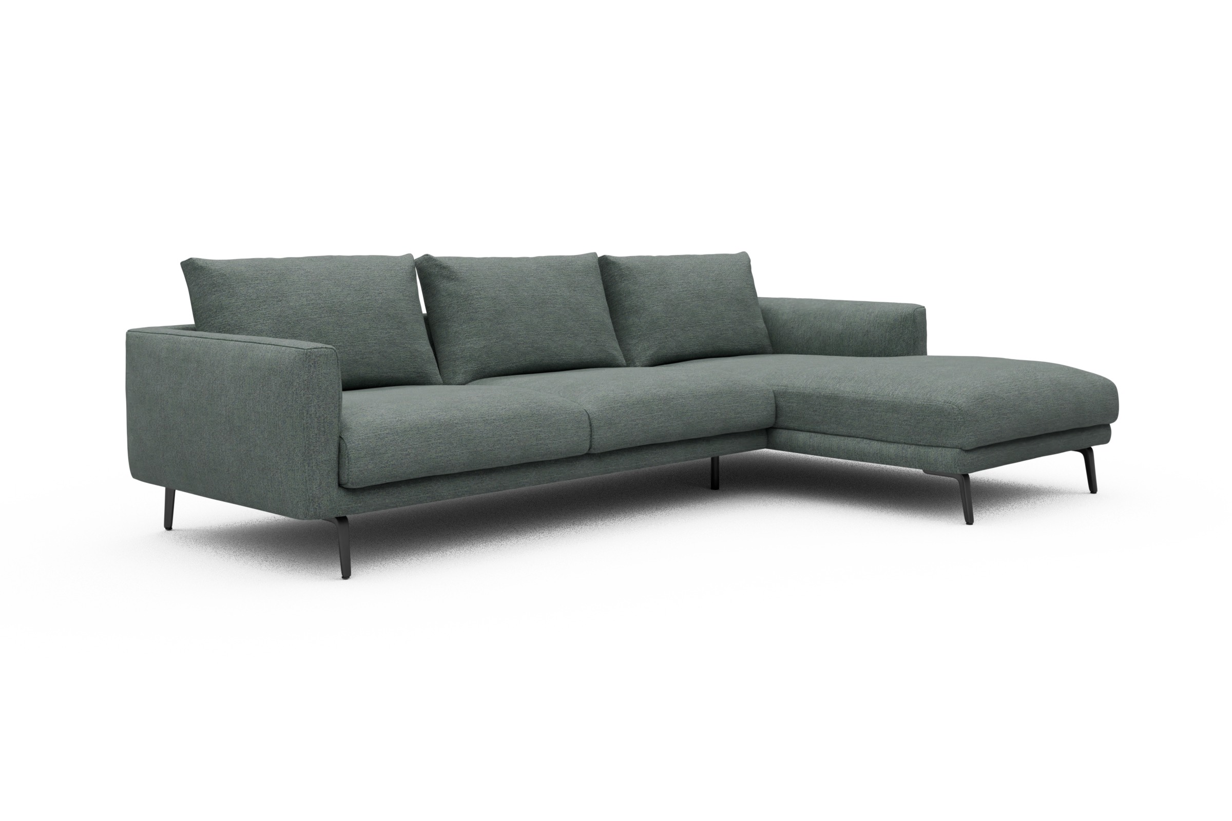 Ecksofa Karl Chaiselongue rechts mit 2,5-Sitzer Carreno-Ice-Blue