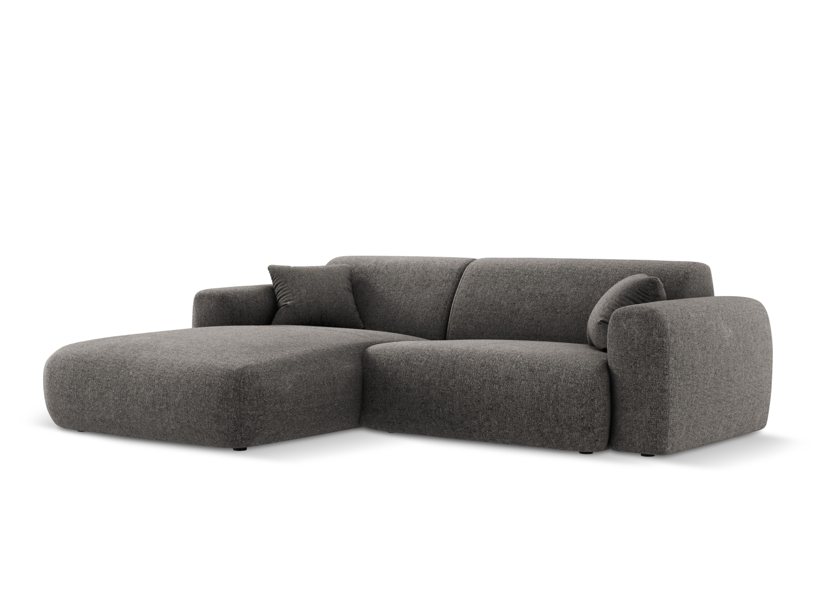Cosmopolitan Design Ecksofa Nolio 4-Sitzer kleine Version Chenille Haga Grau Links