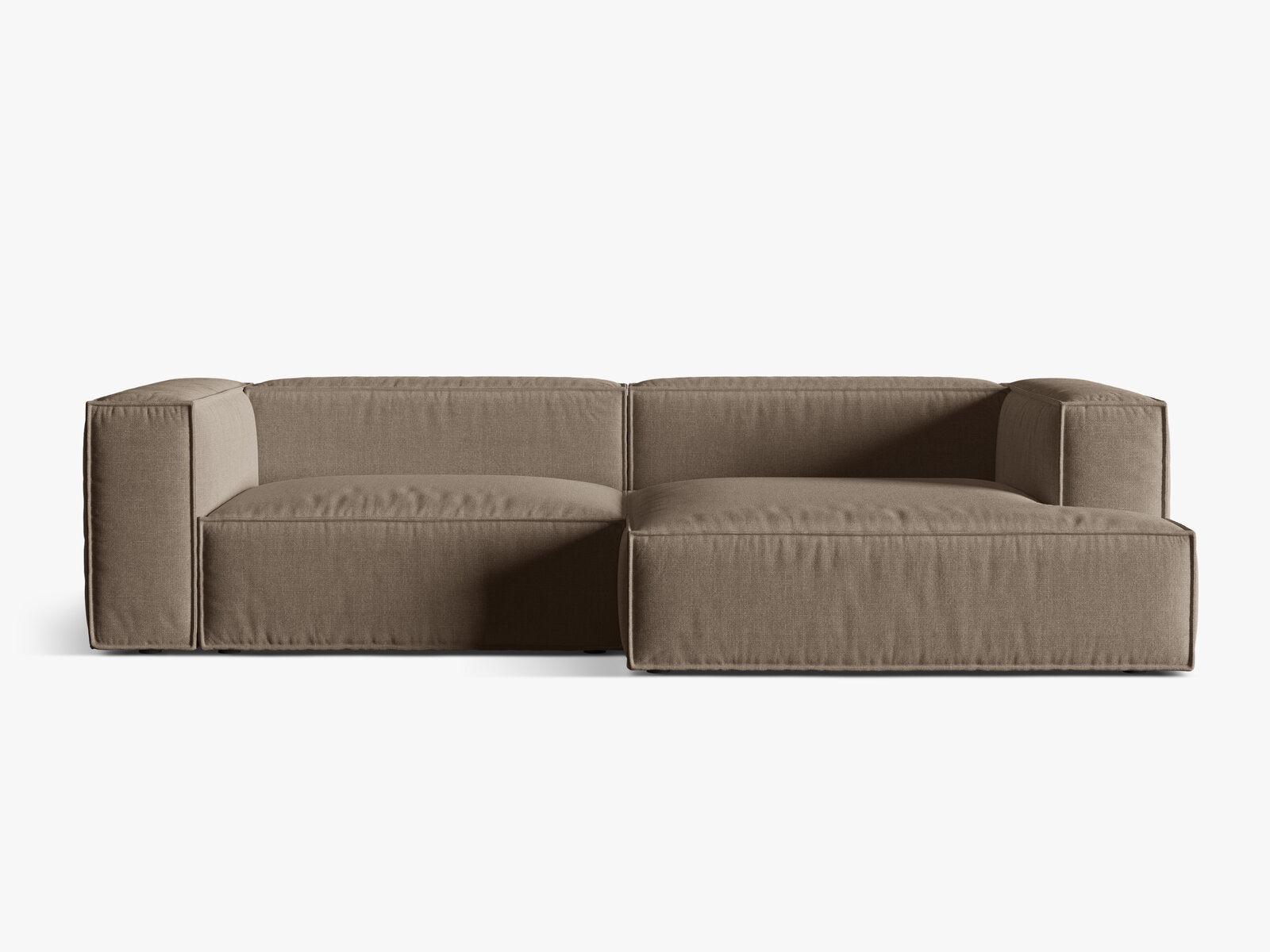 Micadoni Ecksofa Nuria 4-Sitzer Rechts Strukturierter Stoff Cappuccino