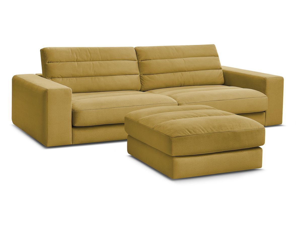 Bobochic Sierra Sofa 4-Sitzer mit Pouf Samt Gelb
