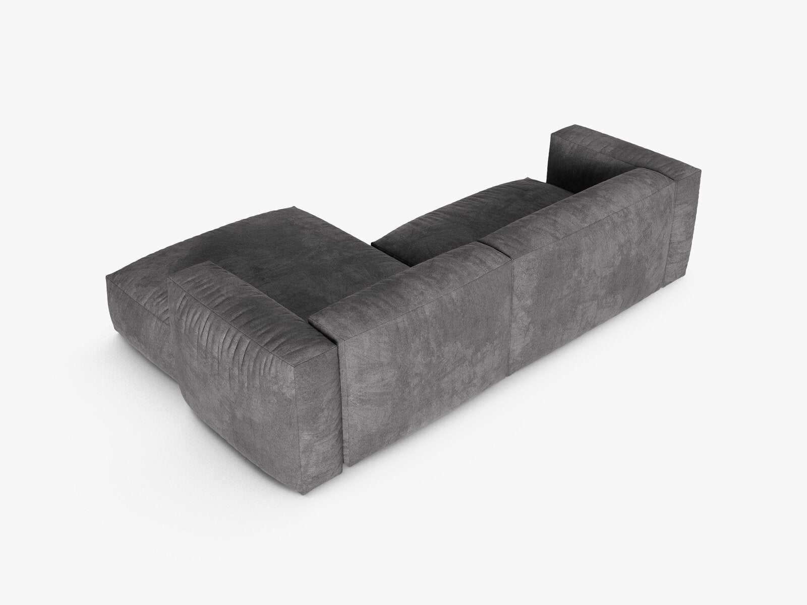 Micadoni Ecksofa Martina 2-Sitzer 90cm Sitztiefe Rechts Samt Vogue Grau