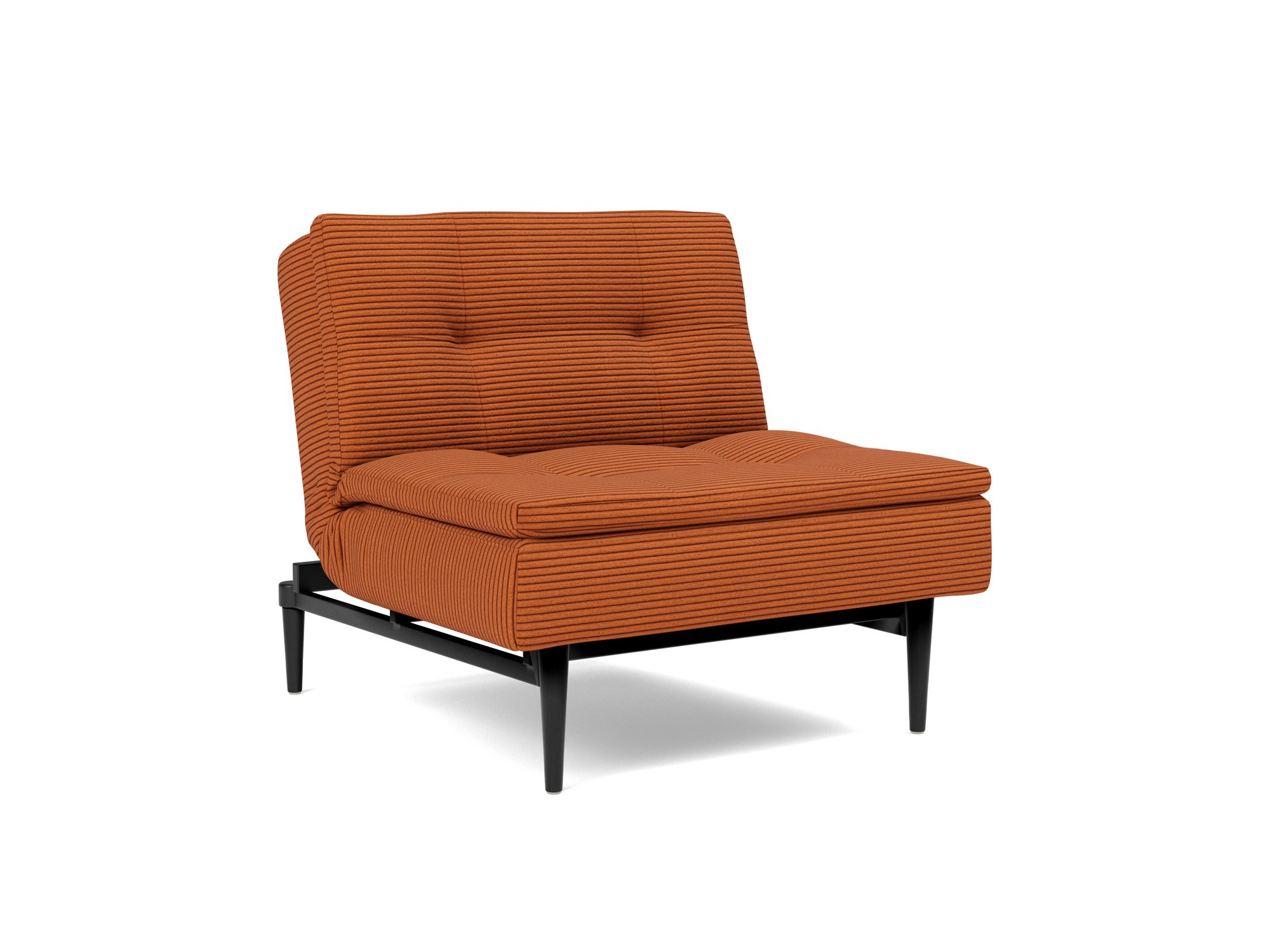 Sessel Dublexo Kord Corduroy 595-Burnt-Orange Beine Styletto Eiche schwarz