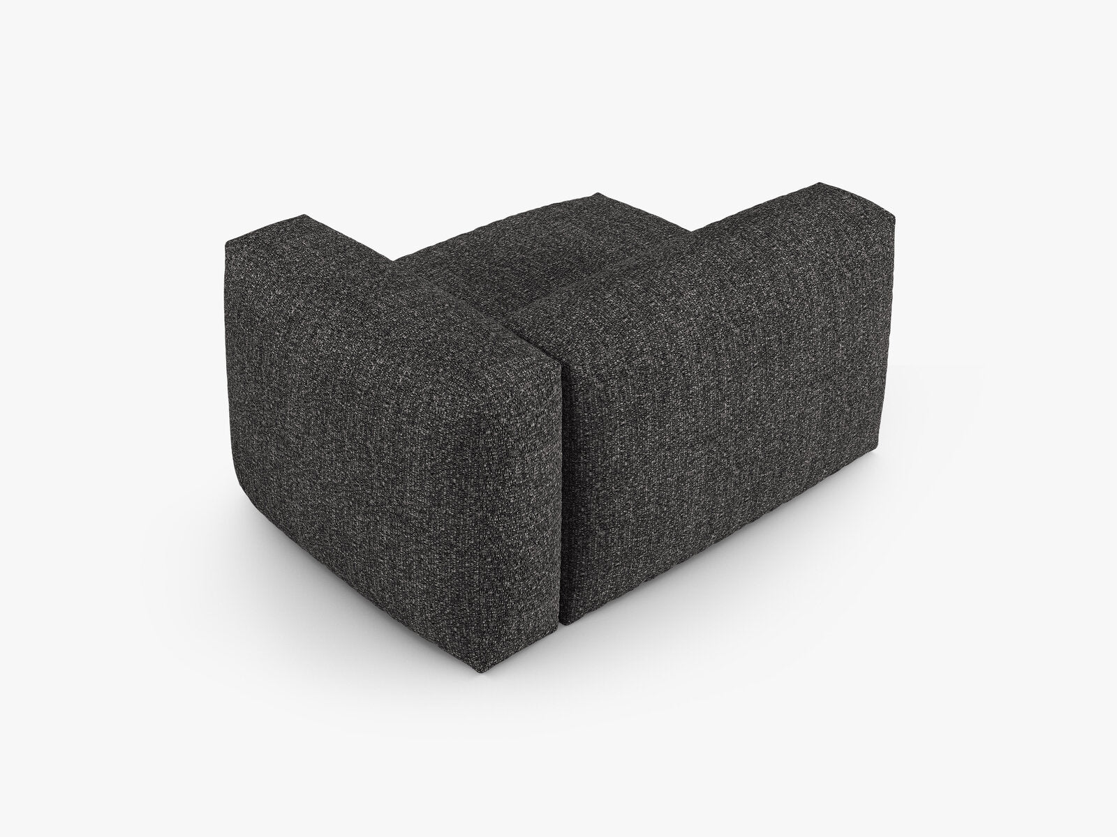 Micadoni Eckmodul mit Armlehne Martina 1-Sitzer 90cm Sitztiefe Rechts Boucle Monet Anthrazit