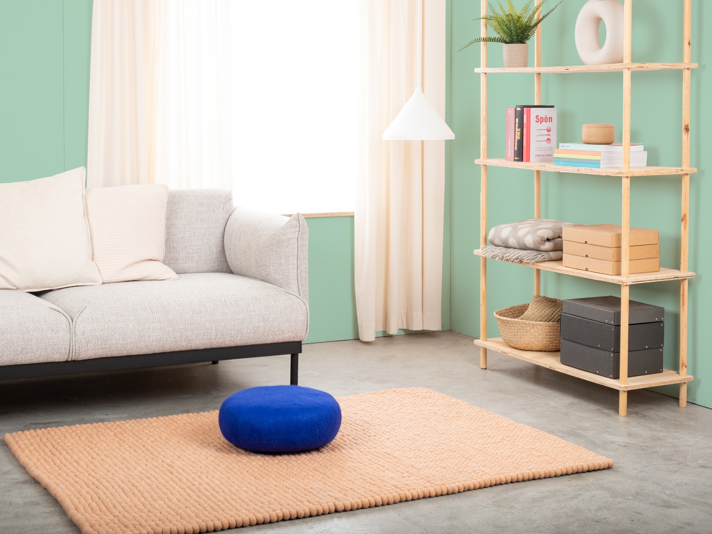 myfelt Isa Colour Pouf Royalblau Ø 48 x 18 cm
