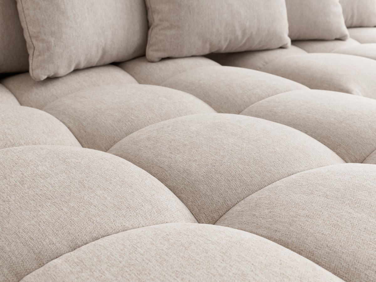Bobochic Mont-blanc Ecksofa mit Pouf Melange-Stoff Beige Ecke links