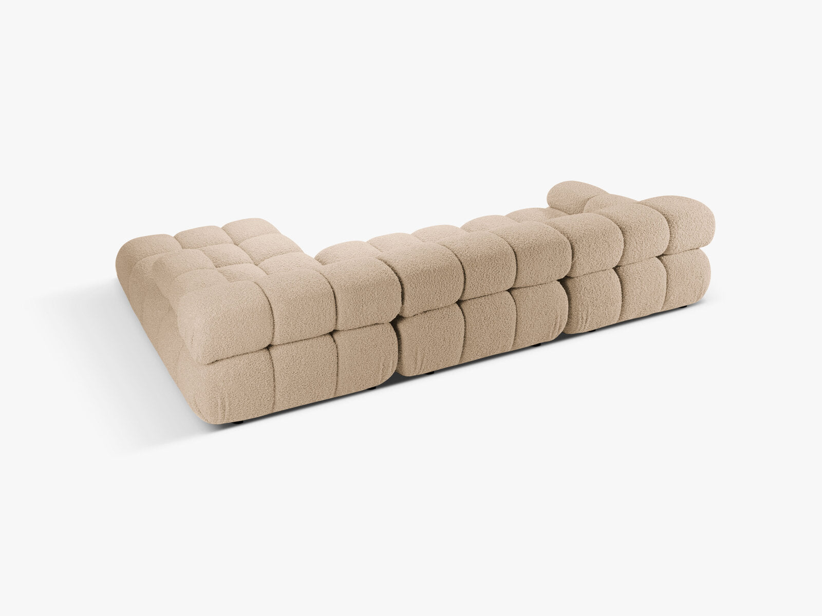 Micadoni Modulares Ecksofa Bellis 4-Sitzer Rechts Boucle Rolf Sand