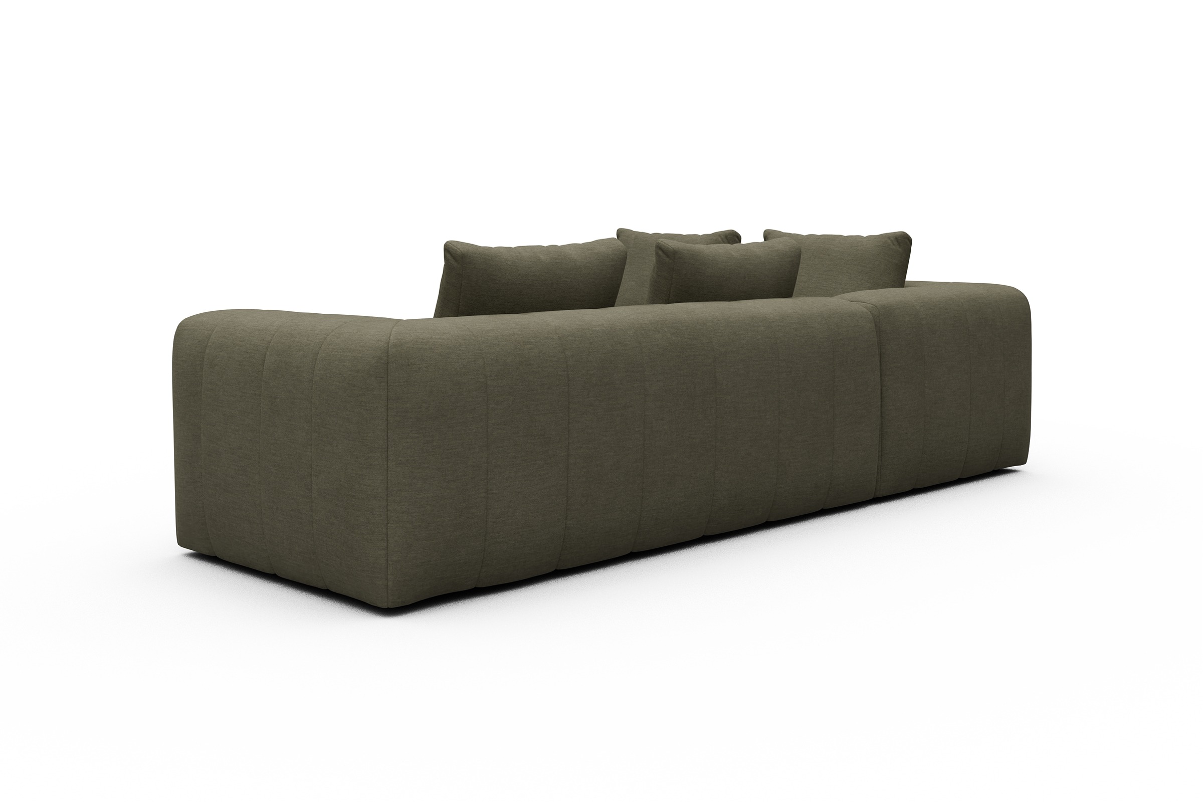 Ecksofa Hugo 2x 2,5-Sitzer Armlehne rechts Vivus-Dusty-Olive