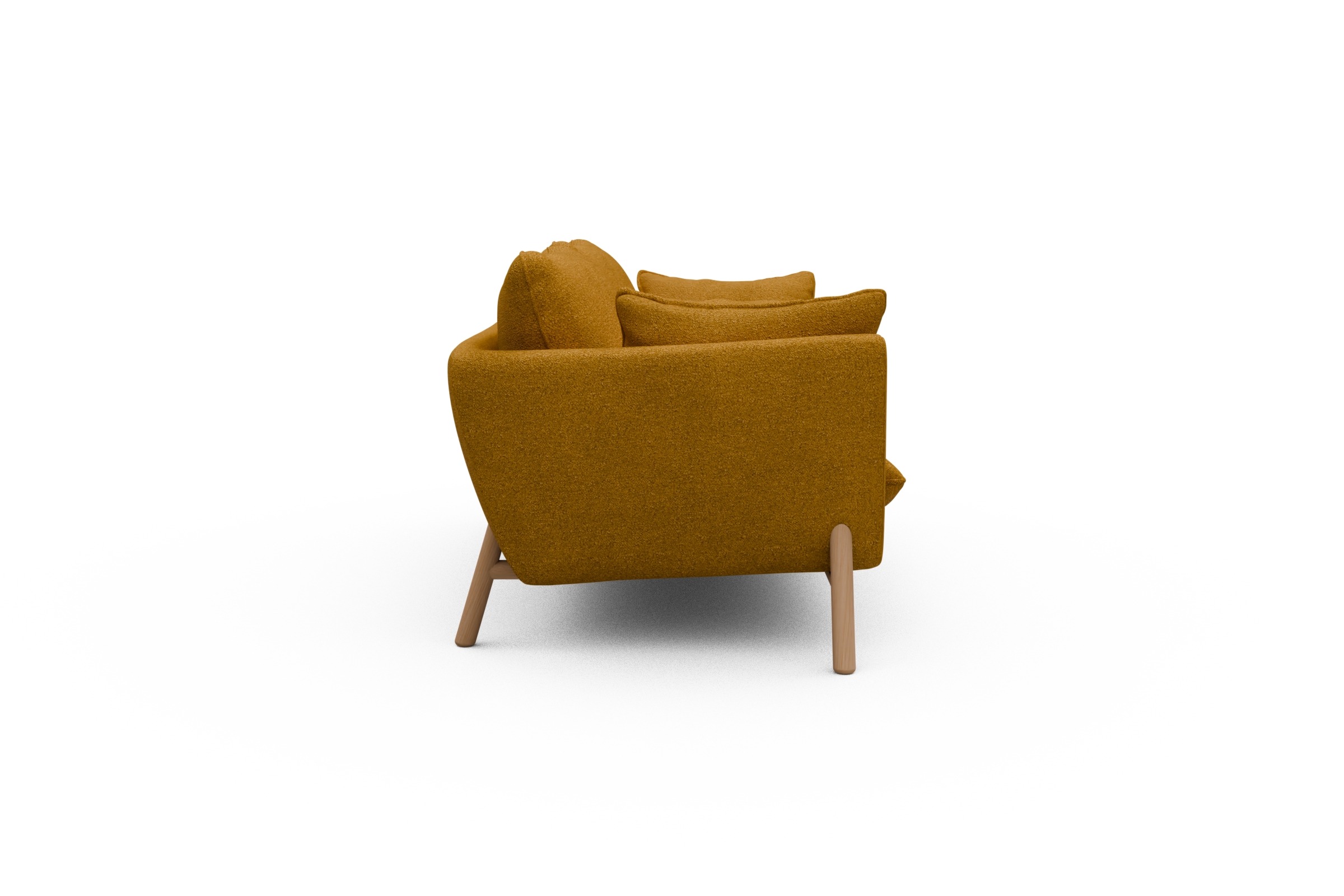 Sofa Emil 2-Sitzer Beinfarbe Eiche Natur Boucle-Ochre