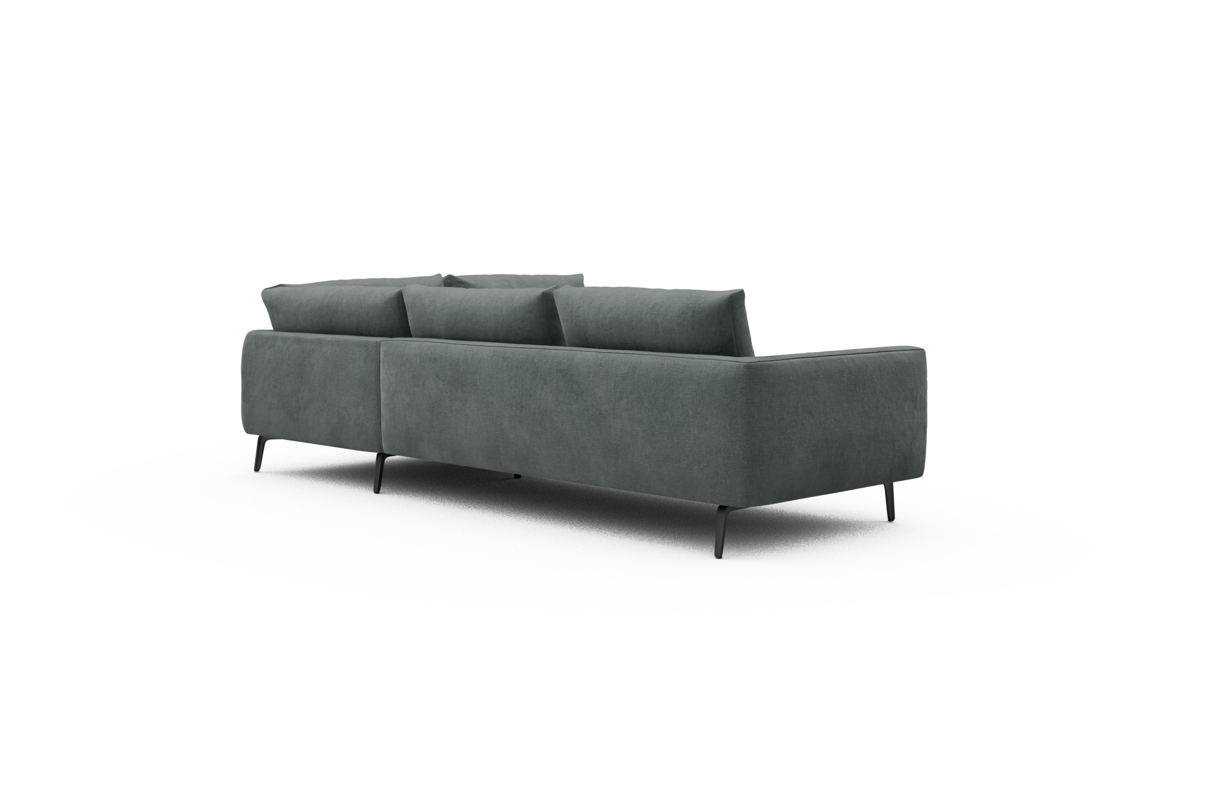 Ecksofa Karl Relax-Ecke rechts mit 2,5-Sitzer Smooth-Silver-Grey