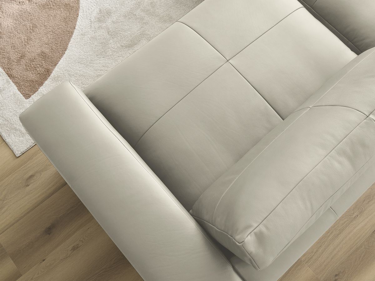 Bobochic Leonard Ecksofa 274 × 159 cm Leder Beige Ecke links
