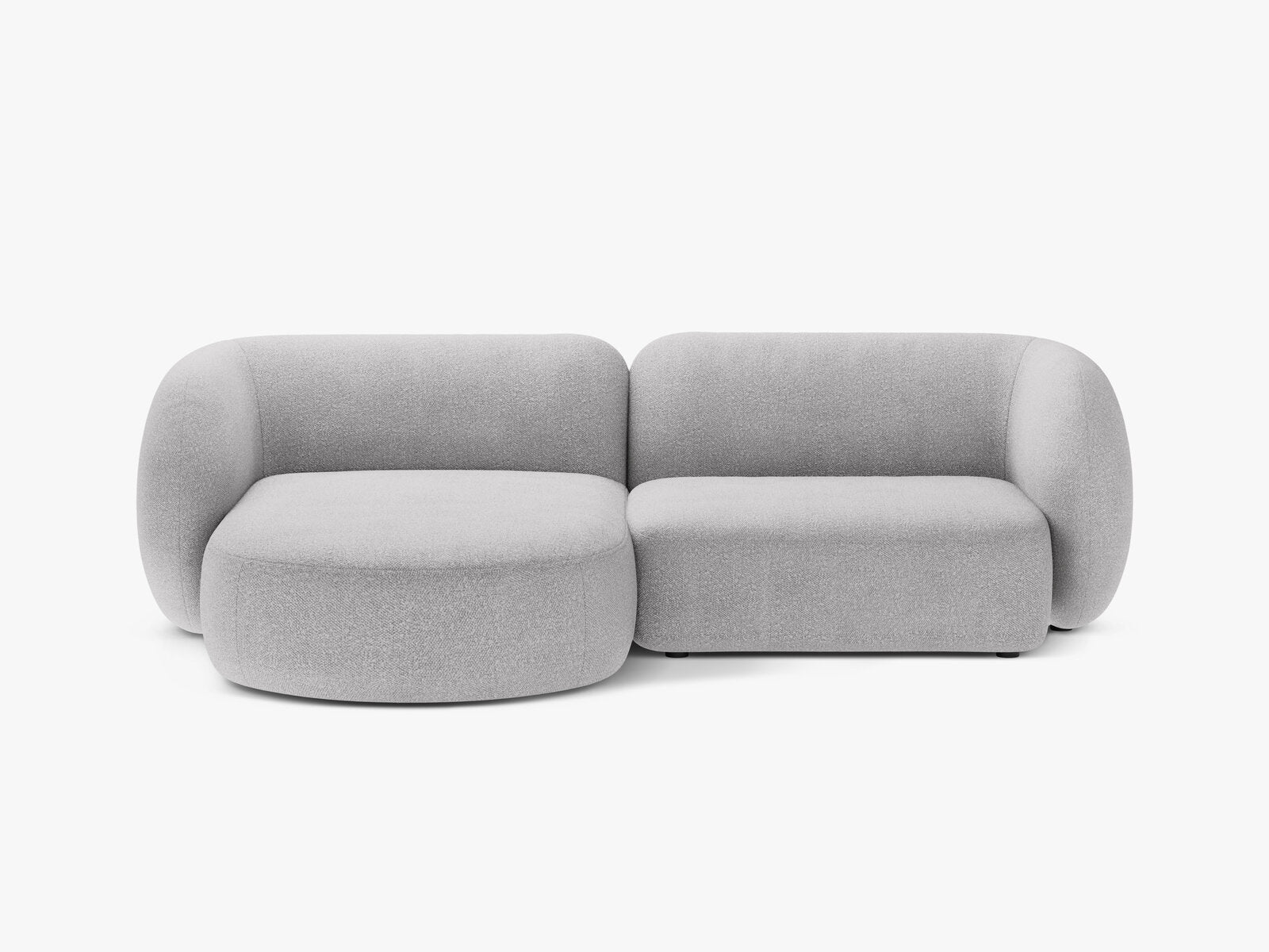 Micadoni Ecksofa Kate 2-Sitzer Links Boucle Baloo Hellgrau