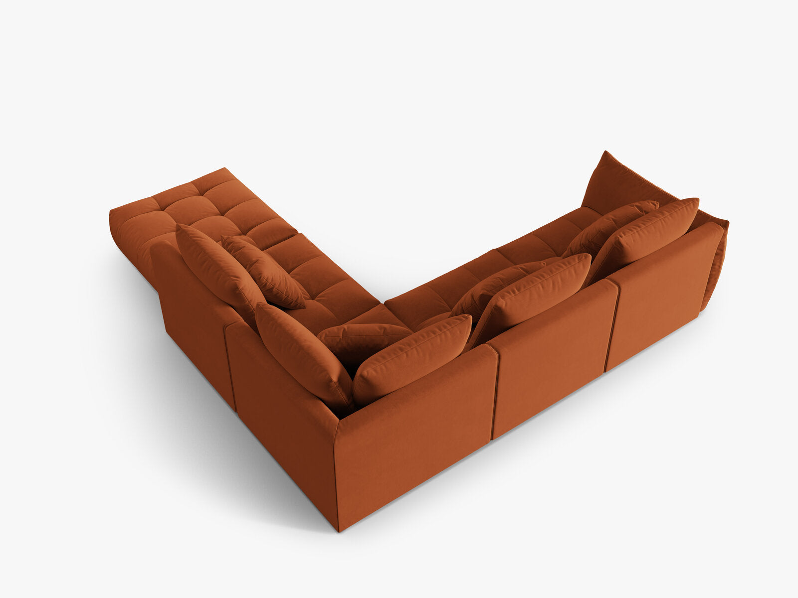 Micadoni Ecksofa Bloom 5-Sitzer Rechts Samt Terrakotta