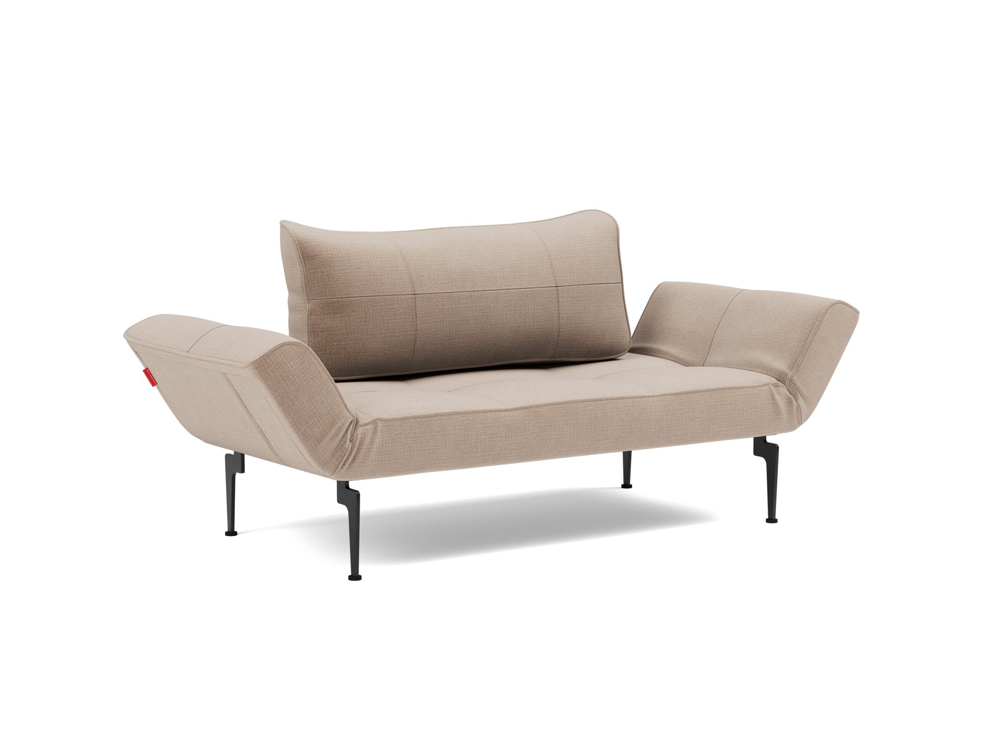 Tagesbett Zeal Chenille Esina 417-Mocha Beine Laser schwarz