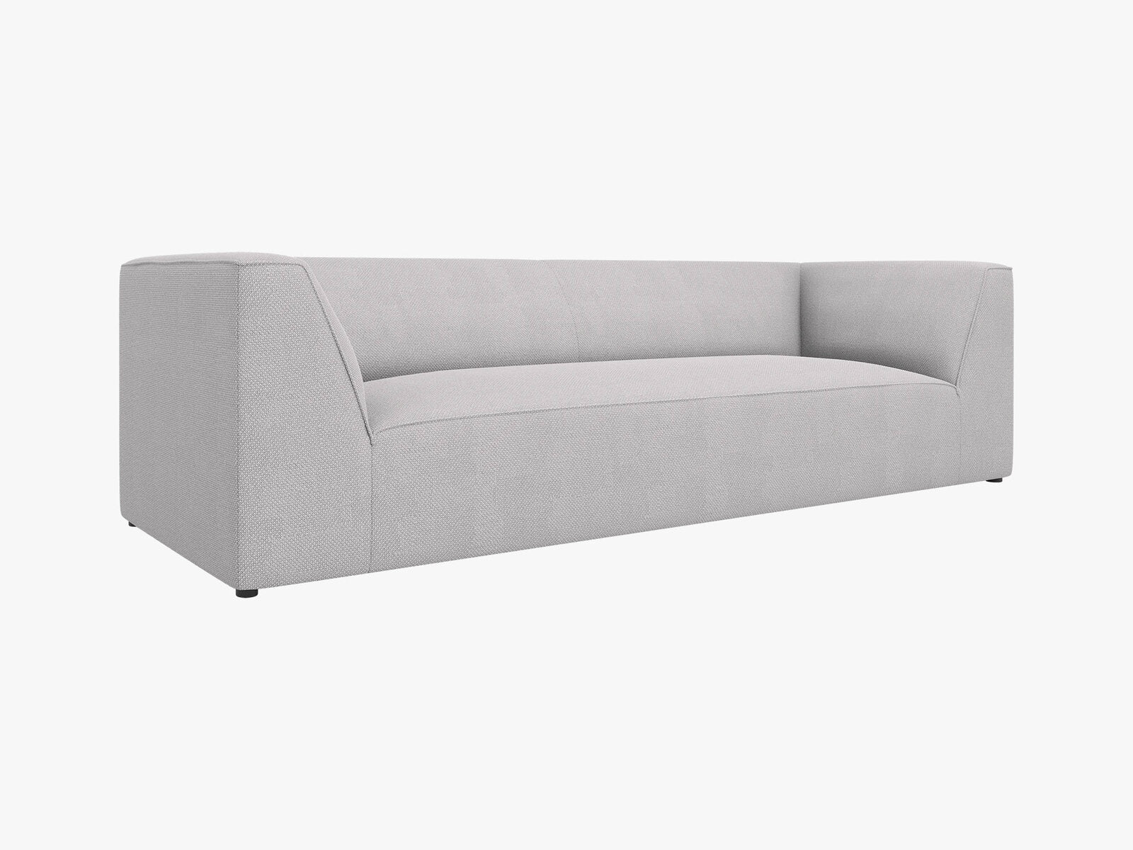 Micadoni Sofa Ruby 3-Sitzer Strukturierter Stoff Ottawa Hellgrau