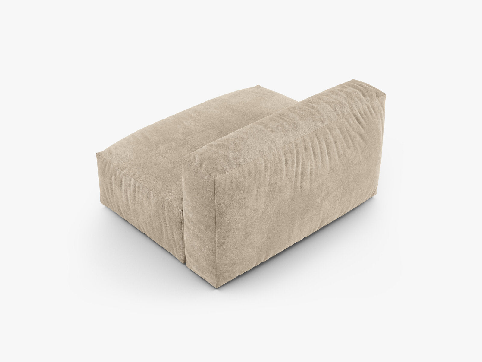 Micadoni Mittelmodul Martina 1-Sitzer Groß 90cm Sitztiefe Samt Vogue Helles Beige