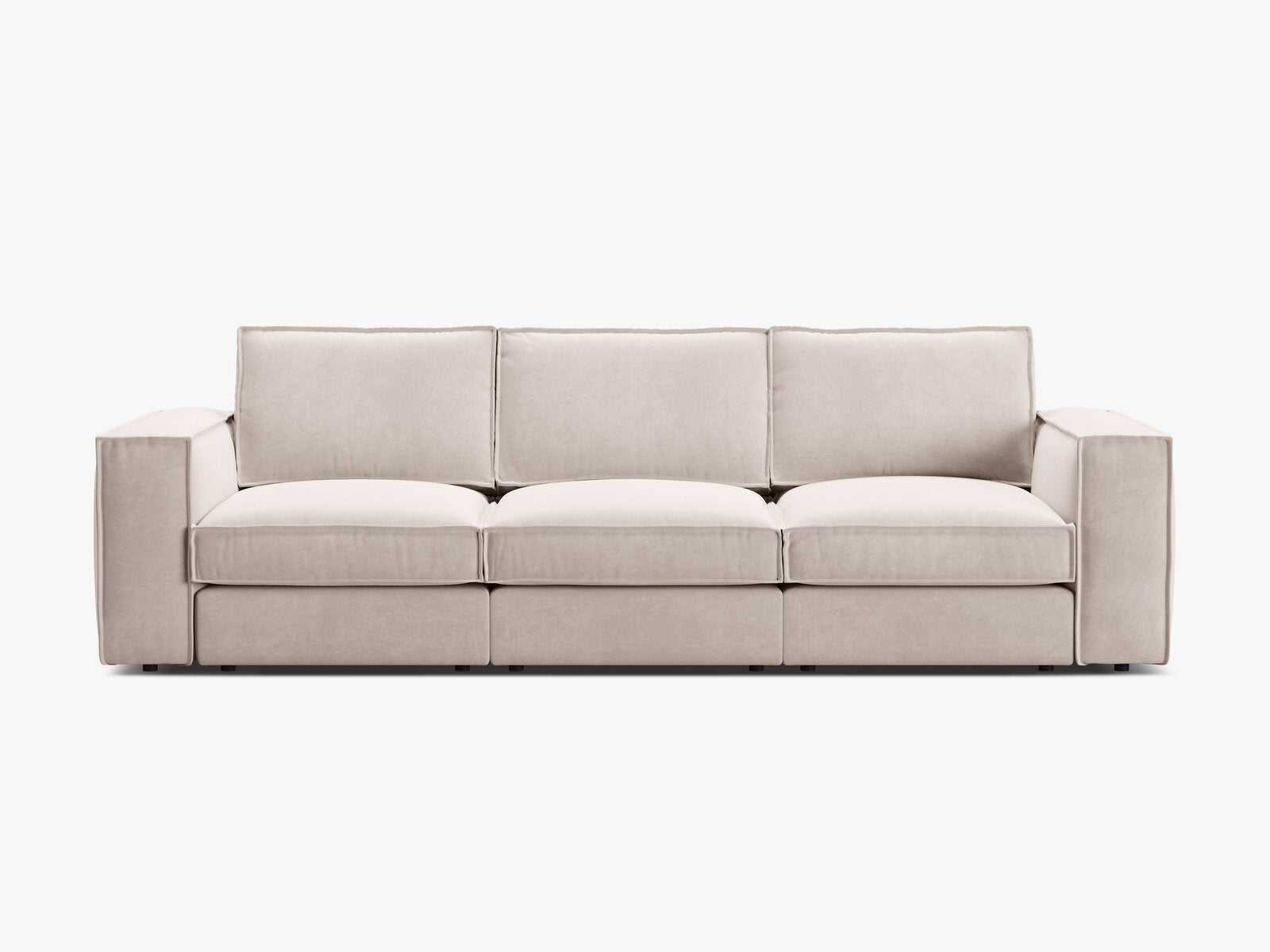 Micadoni modulares Sofa Pola 4-Sitzer Samt Salvador Beige