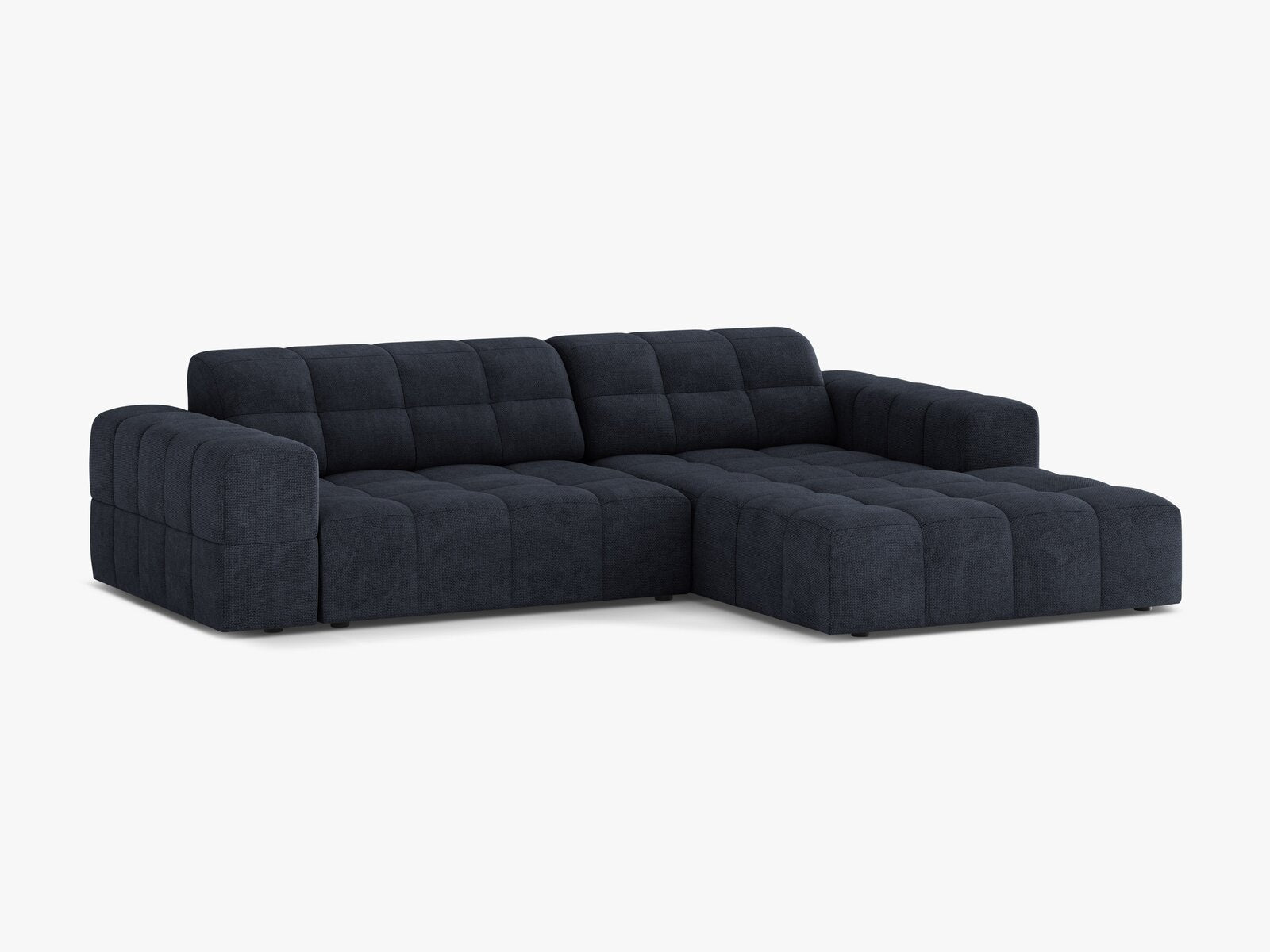 Micadoni Jennifer Ecksofa 4-Sitzer Rechts Chenille Eden Marineblau