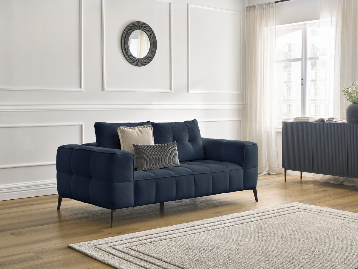 Bobochic Anis Sofa 2-Sitzer Strukturstoff Blau