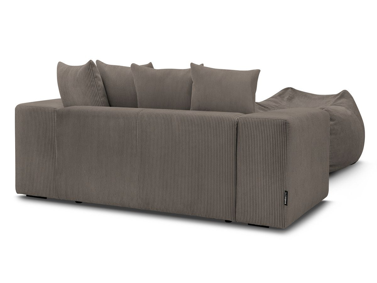 Bobochic Voltaire Sofa 2-Sitzer mit Pouf Cordsamt Taupe