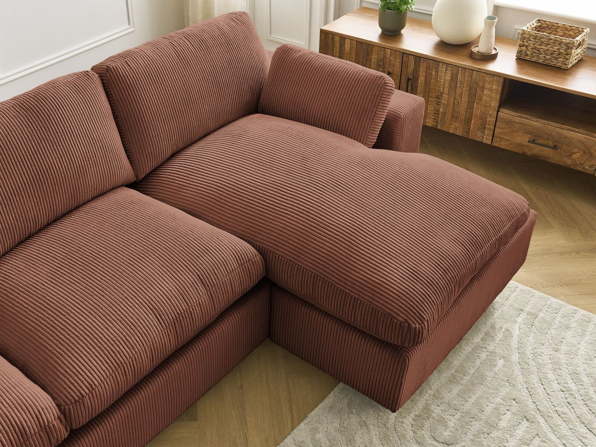 Bobochic Belair Ecksofa 280 × 139 cm Cordsamt Orange