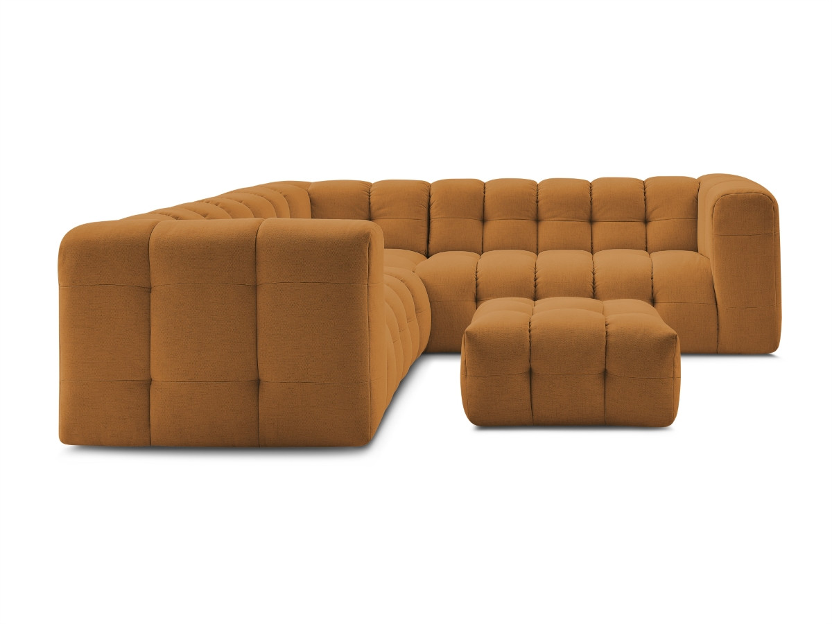 Bobochic Cloud Ecksofa mit Pouf 268 × 110 cm Stoff Gelb