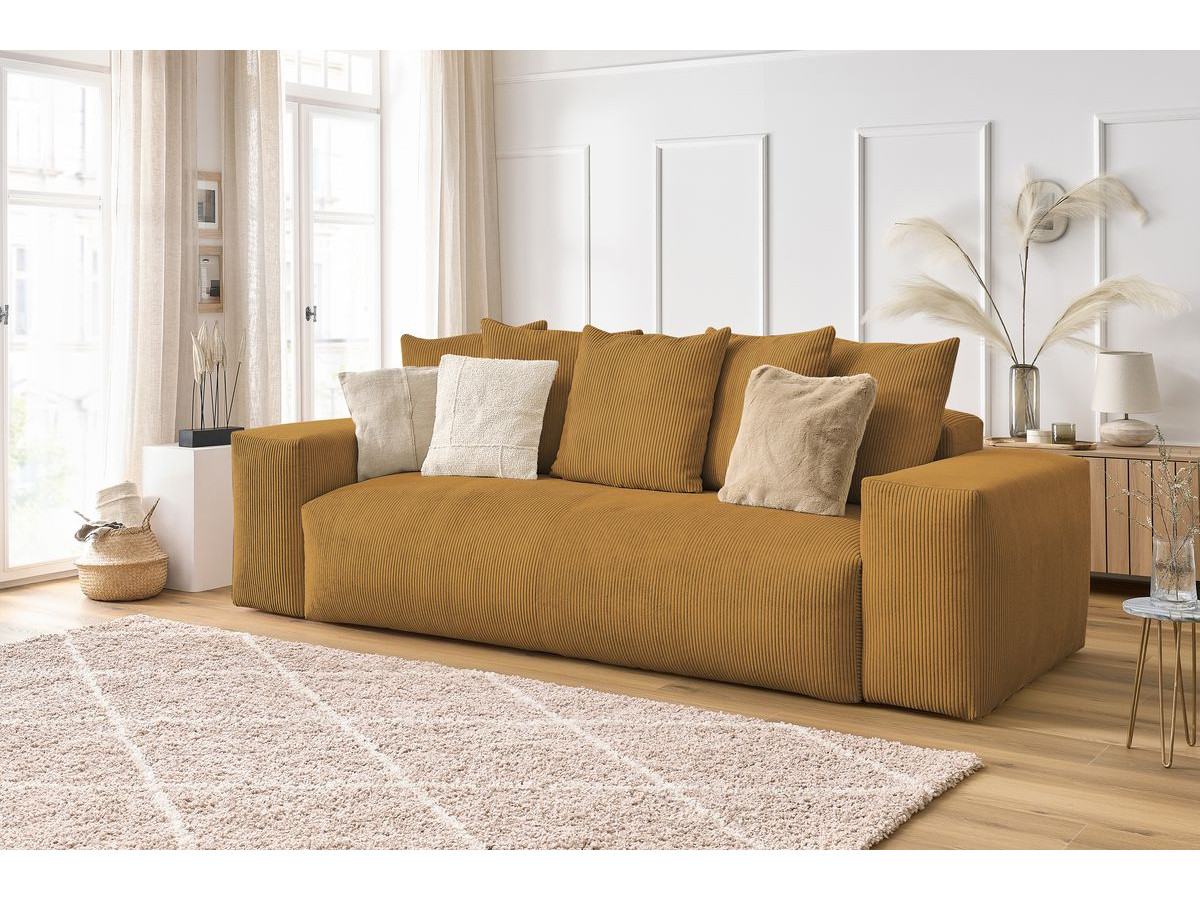 Bobochic Voltaire Sofa 3-Sitzer 280 × 124 cm Cordsamt Gelb