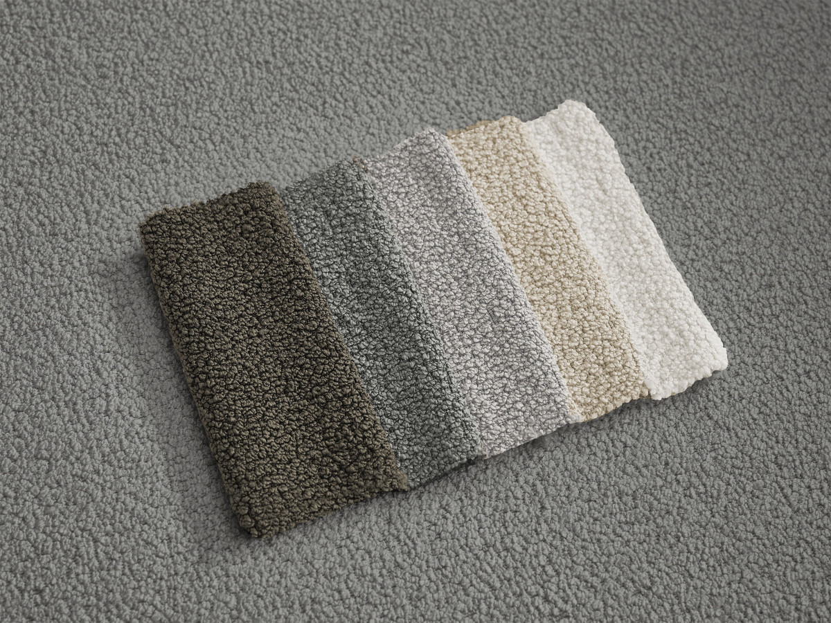 Bobochic Neyo Schlafsofa 3-Sitzer Bouclé-Stoff Dunkelgrau