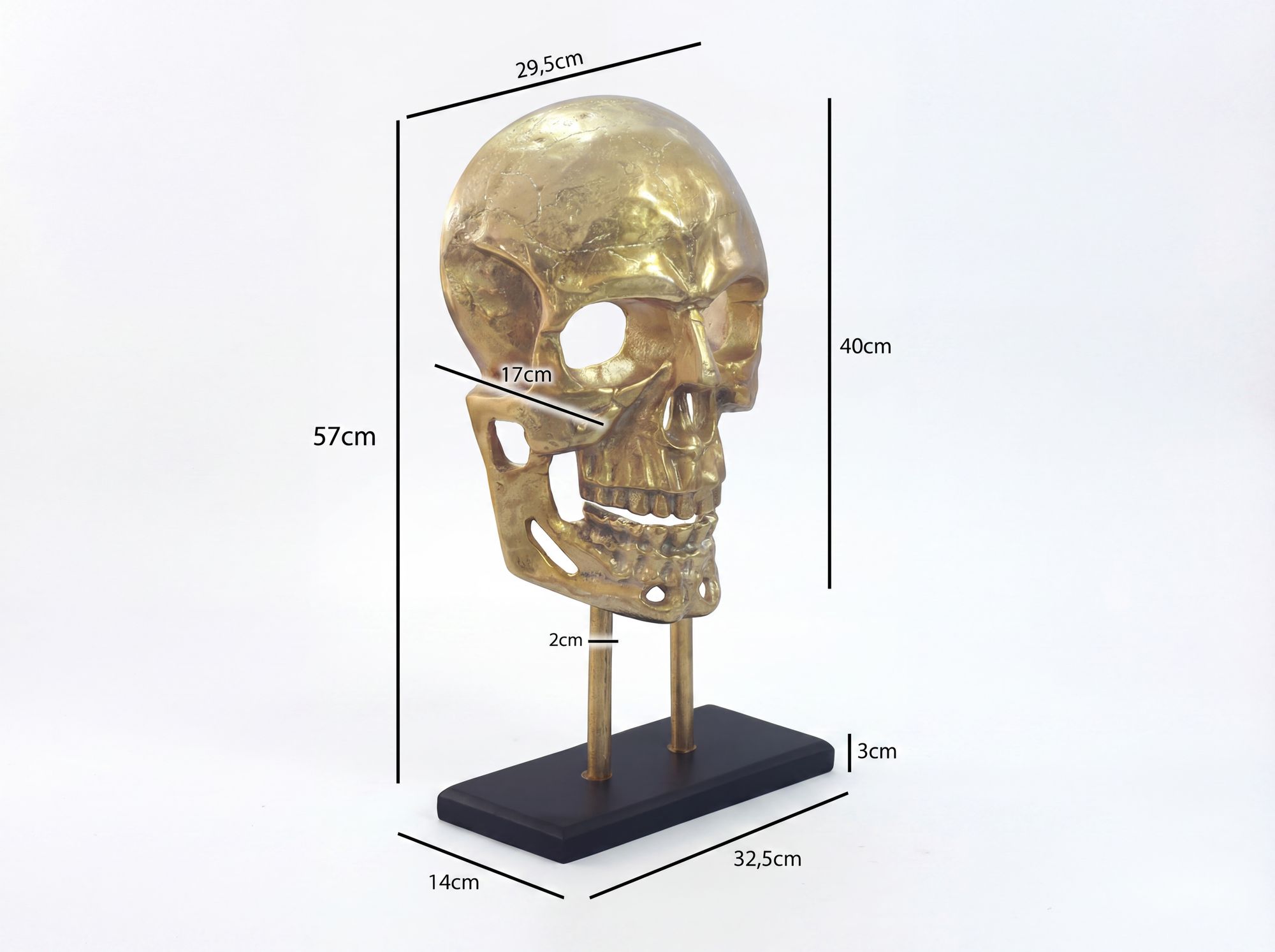 Dekoobjekt Munkeby Gold 32,5 × 17 × 57 cm