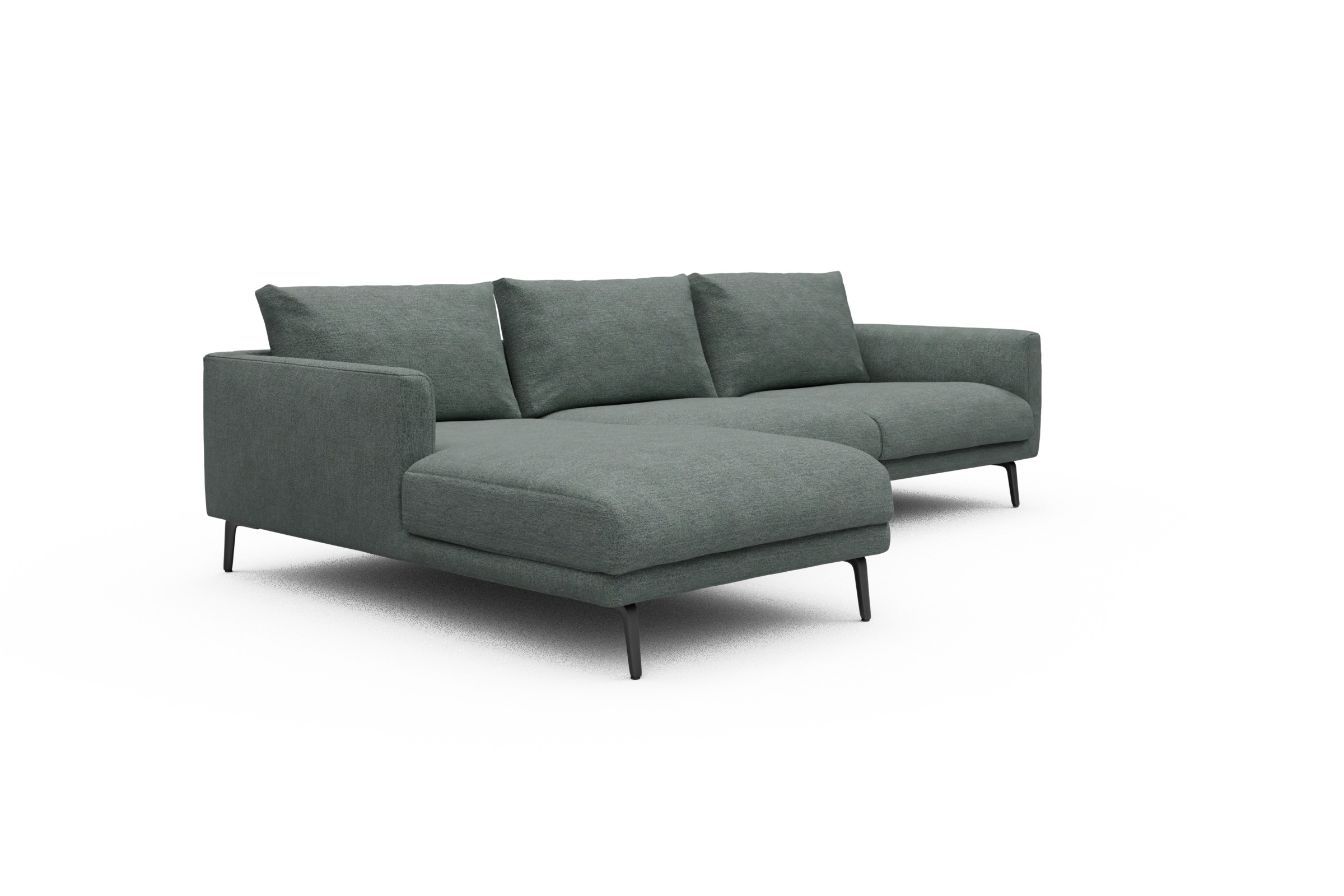 Ecksofa Karl Chaiselongue links mit 2,5-Sitzer Carreno-Ice-Blue