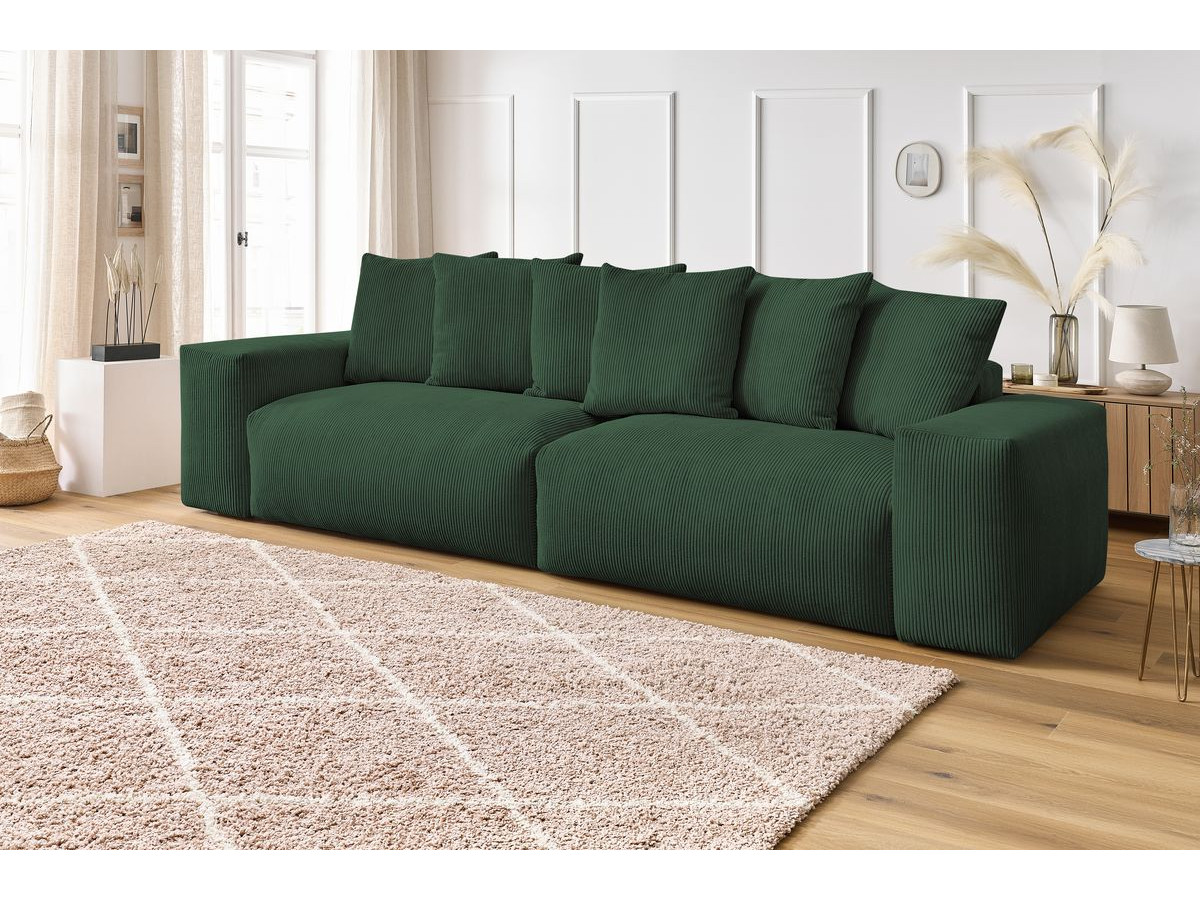 Bobochic Voltaire Sofa 4-Sitzer 320 × 124 cm Cordsamt Grün