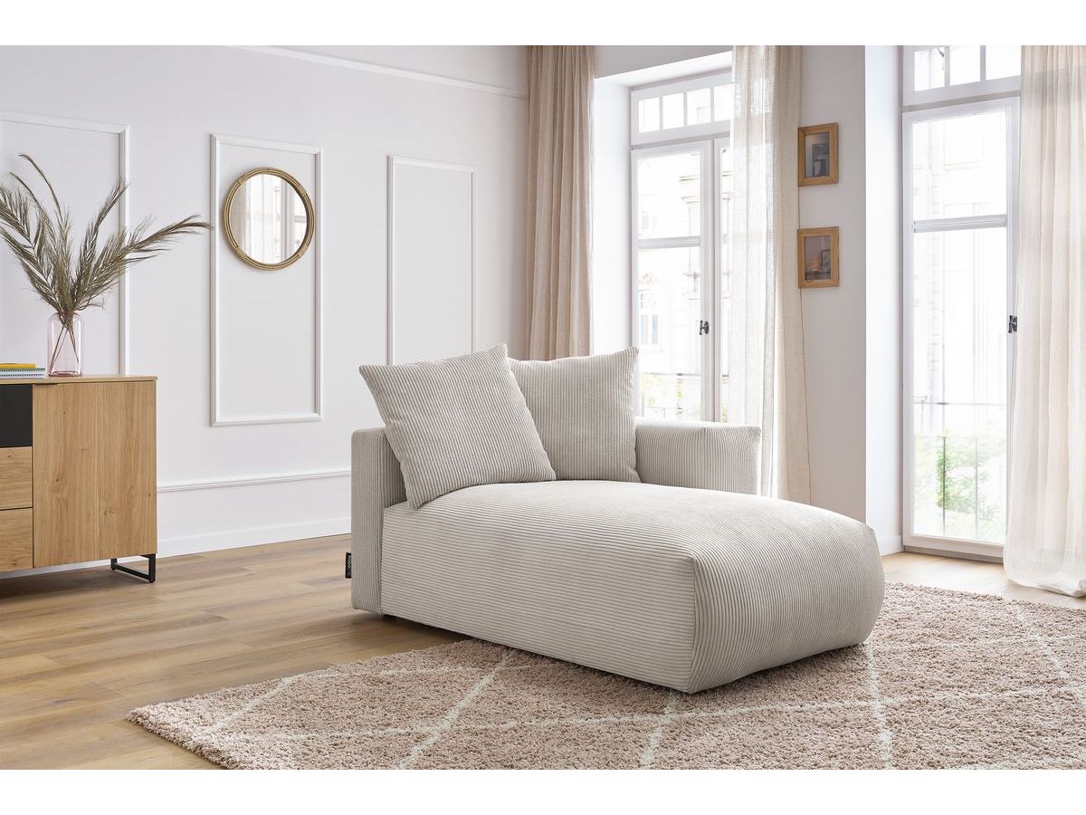 Bobochic Voltaire Méridienne-Modul Cordsamt Beige Ecke rechts