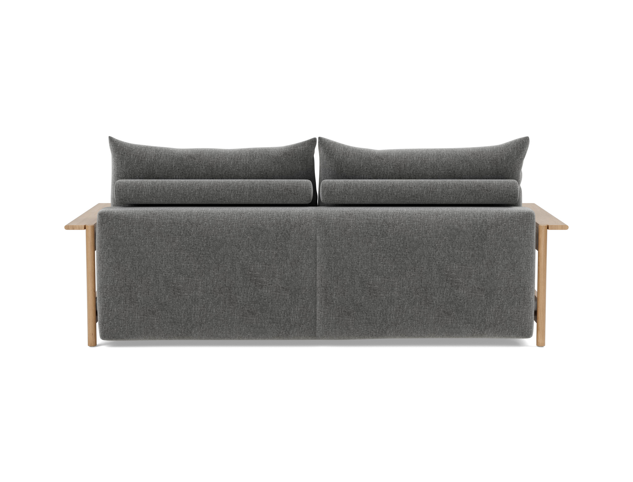 Schlafsofa Malloy Wood Strukturierter Stoff Twist 563-Charcoal