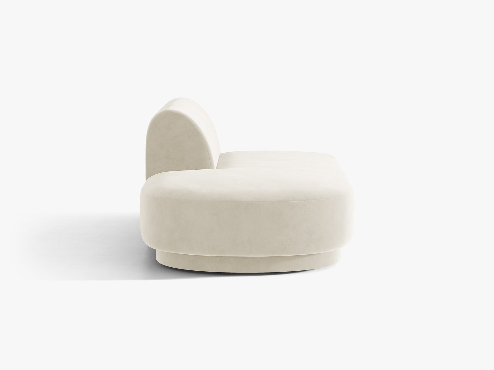 Micadoni 2-Sitzer Sitzmodul offen Miley Links Samt Bluvel Helles Beige
