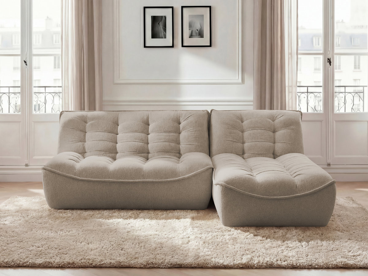 Bobochic Serena Ecksofa Melange-Stoff Taupe